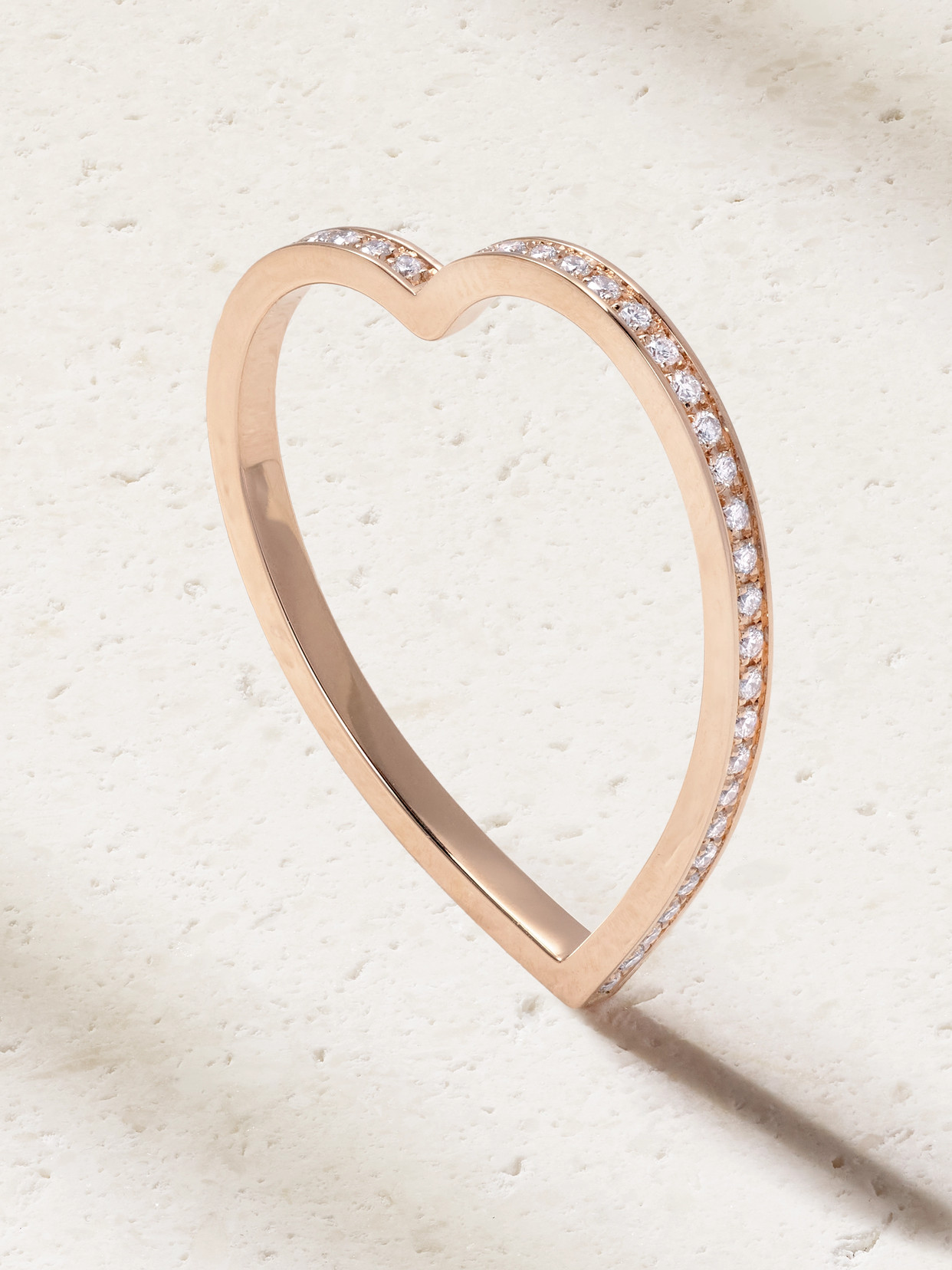 Repossi Antifer Heart 18-karat Rose Gold Diamond Ring