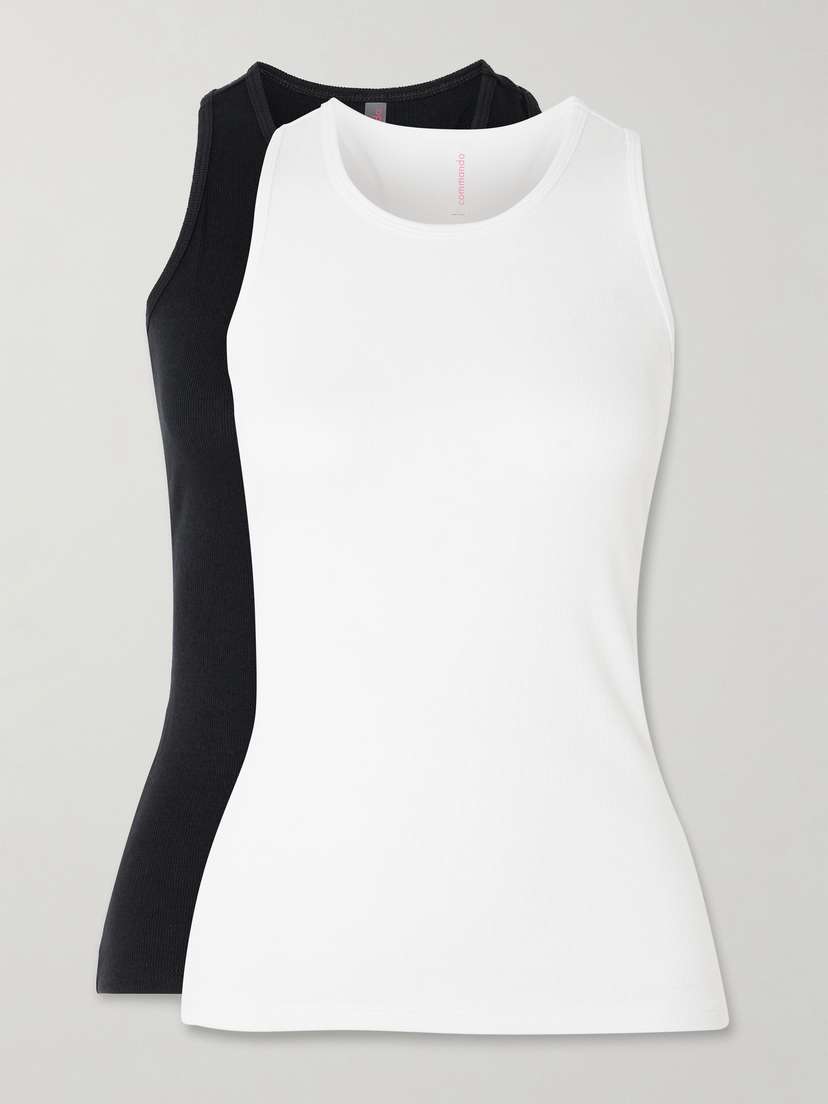 Commando Set Of Two Ribbed Stretch-jersey Tanks
