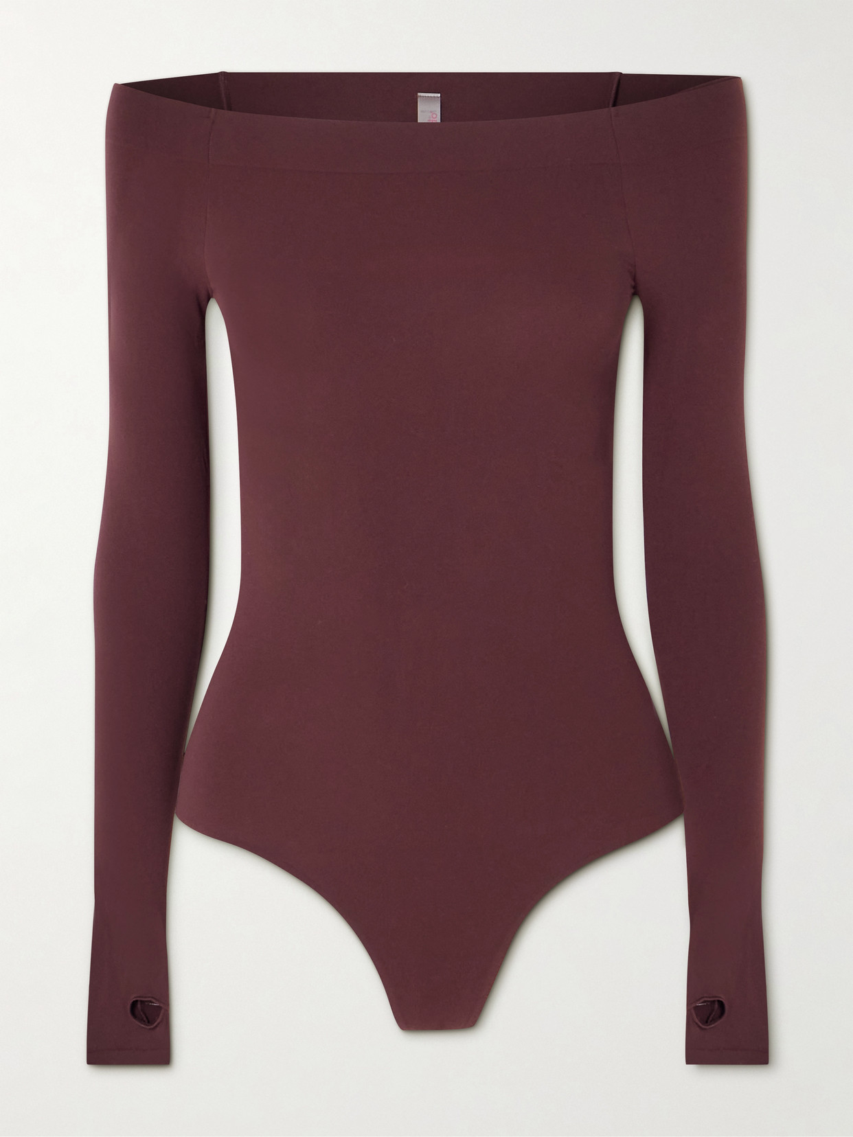 Commando Ballet Off-the-shoulder Stretch-jersey Bodysuit In Burgundy