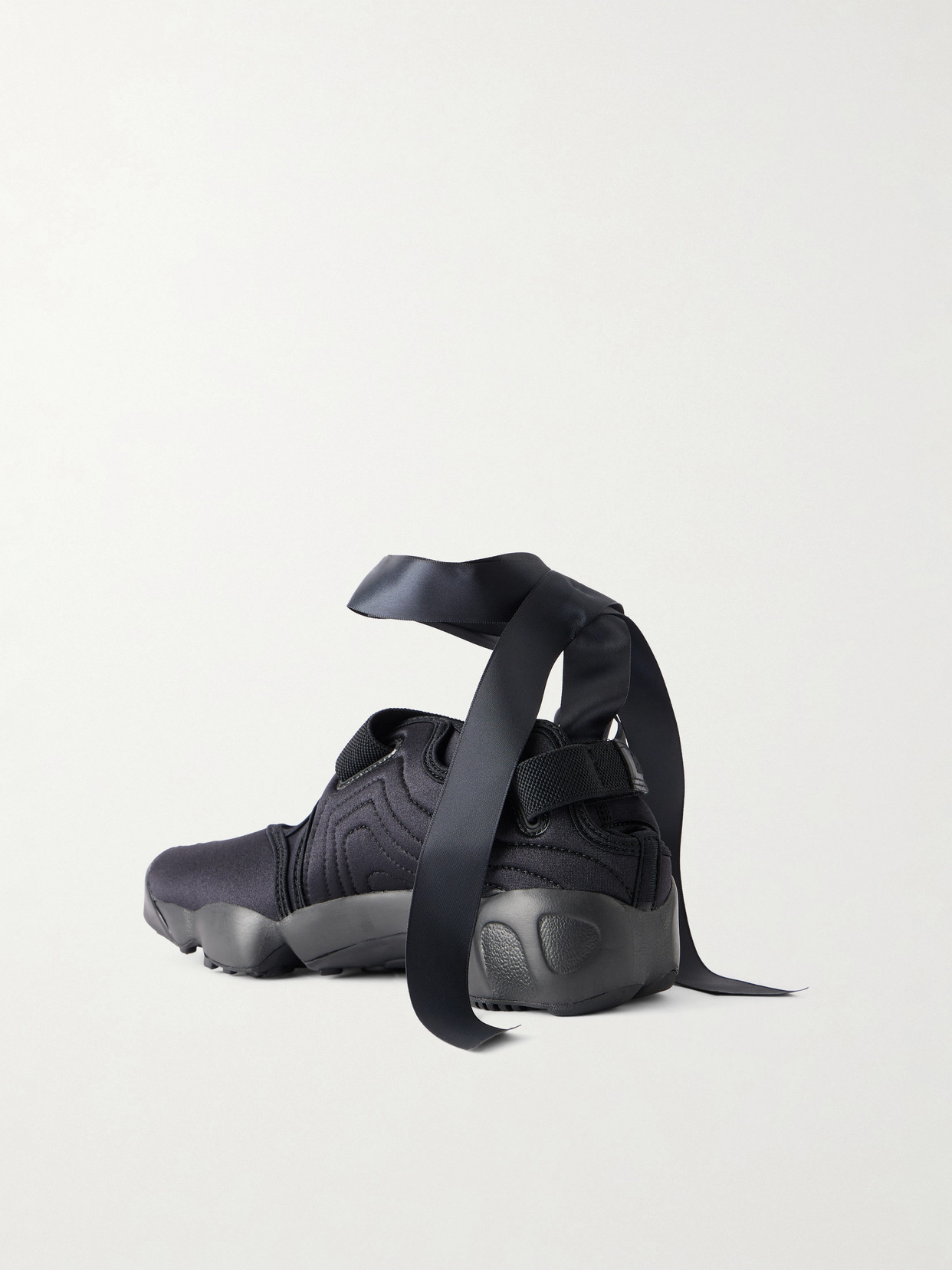 Air Rift Satin-Trimmed Mesh Split-Toe Sneakers