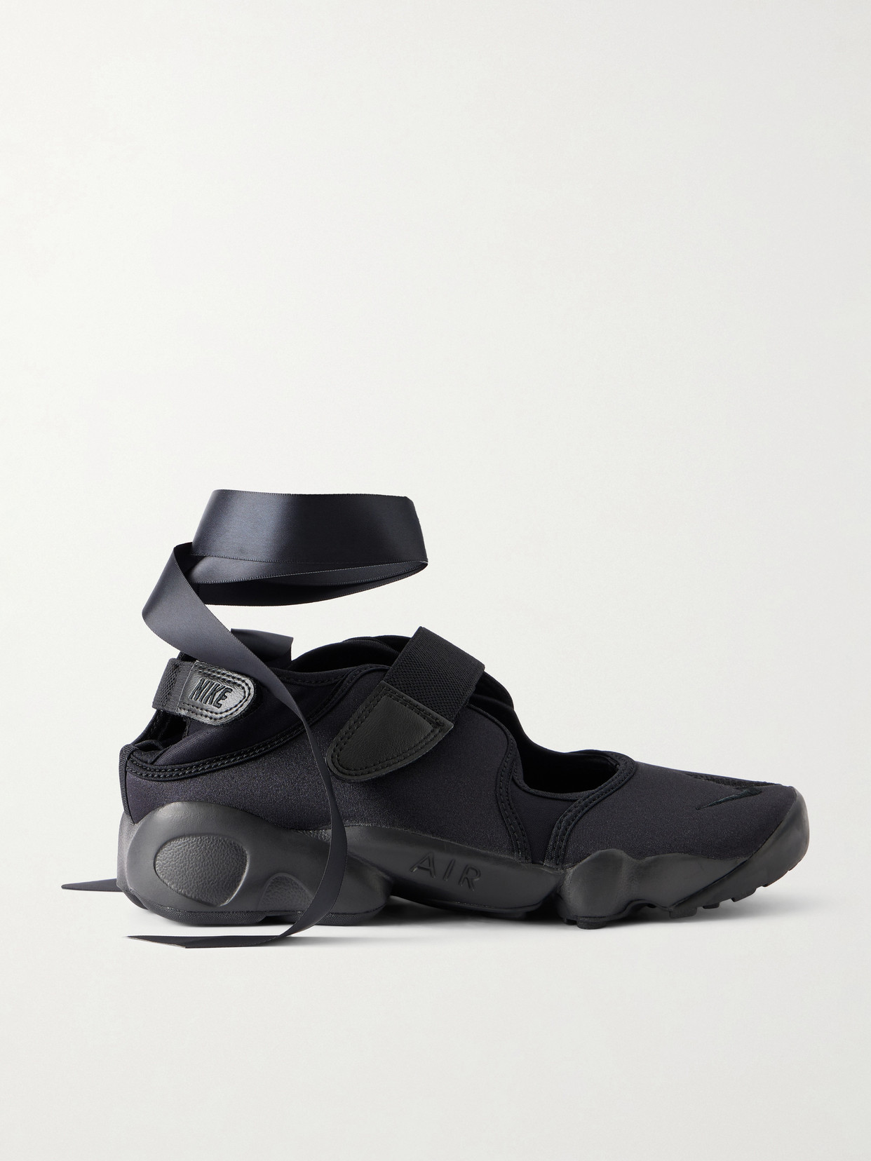 Air Rift Satin-Trimmed Mesh Split-Toe Sneakers