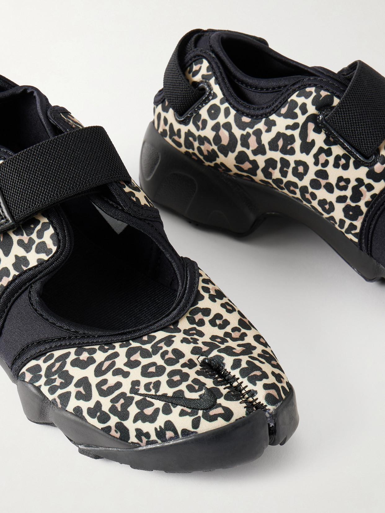 Air Rift Animal-Print Mesh Split-Toe Sneakers