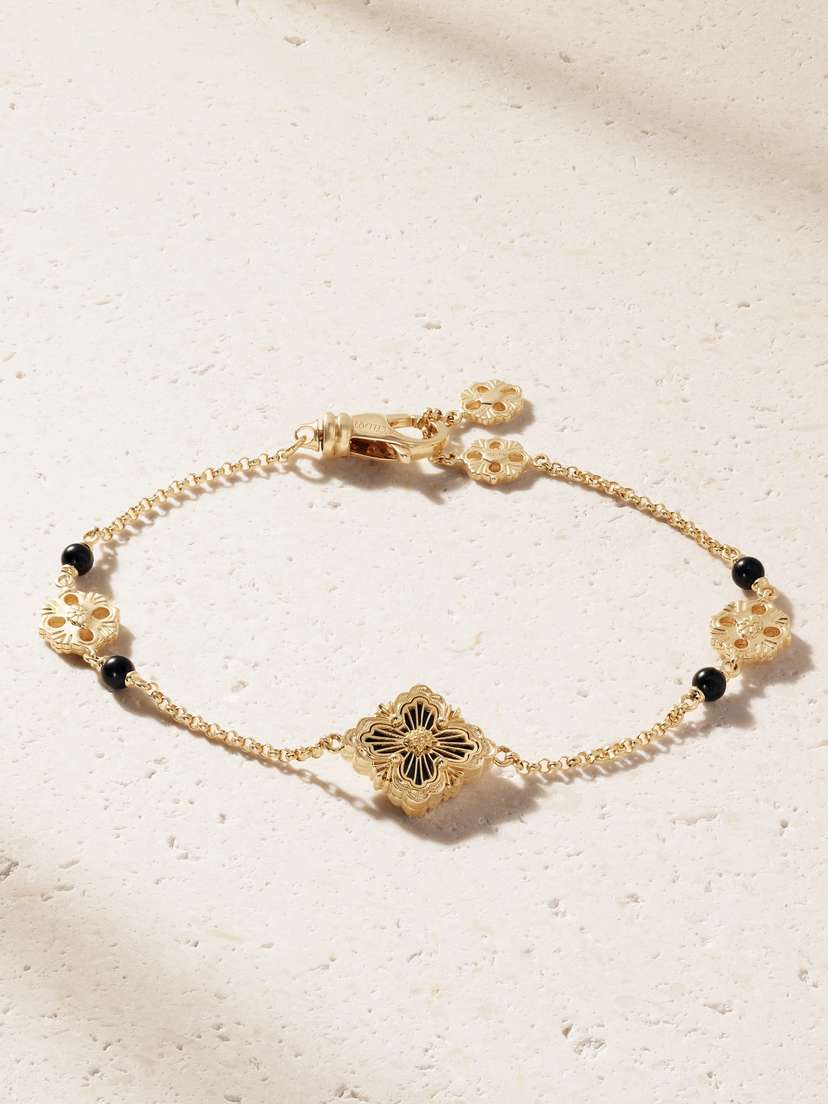 Buccellati Opera Tulle 18-karat Gold Onyx Bracelet