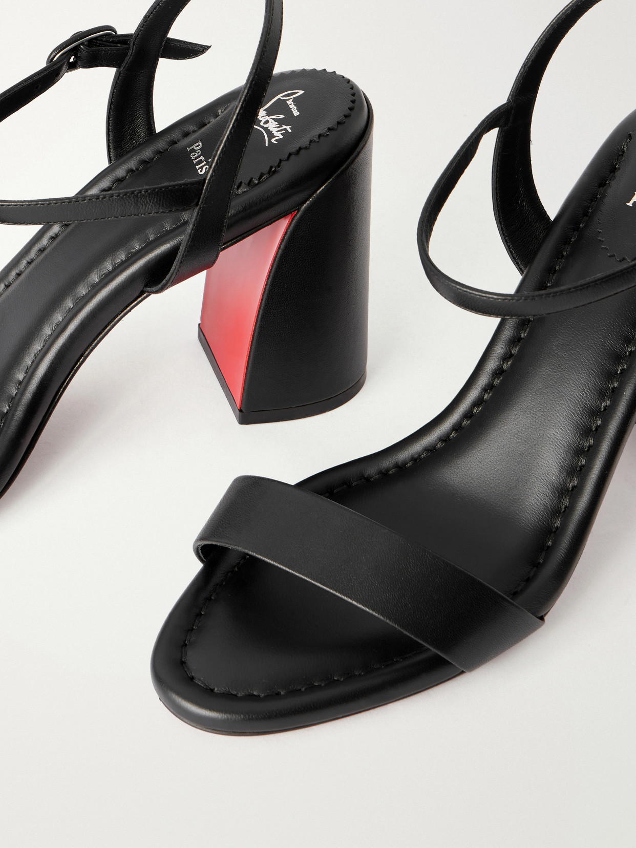 Christian Louboutin Miss Jane Nappa Leather Heeled Sandals 85 In Black