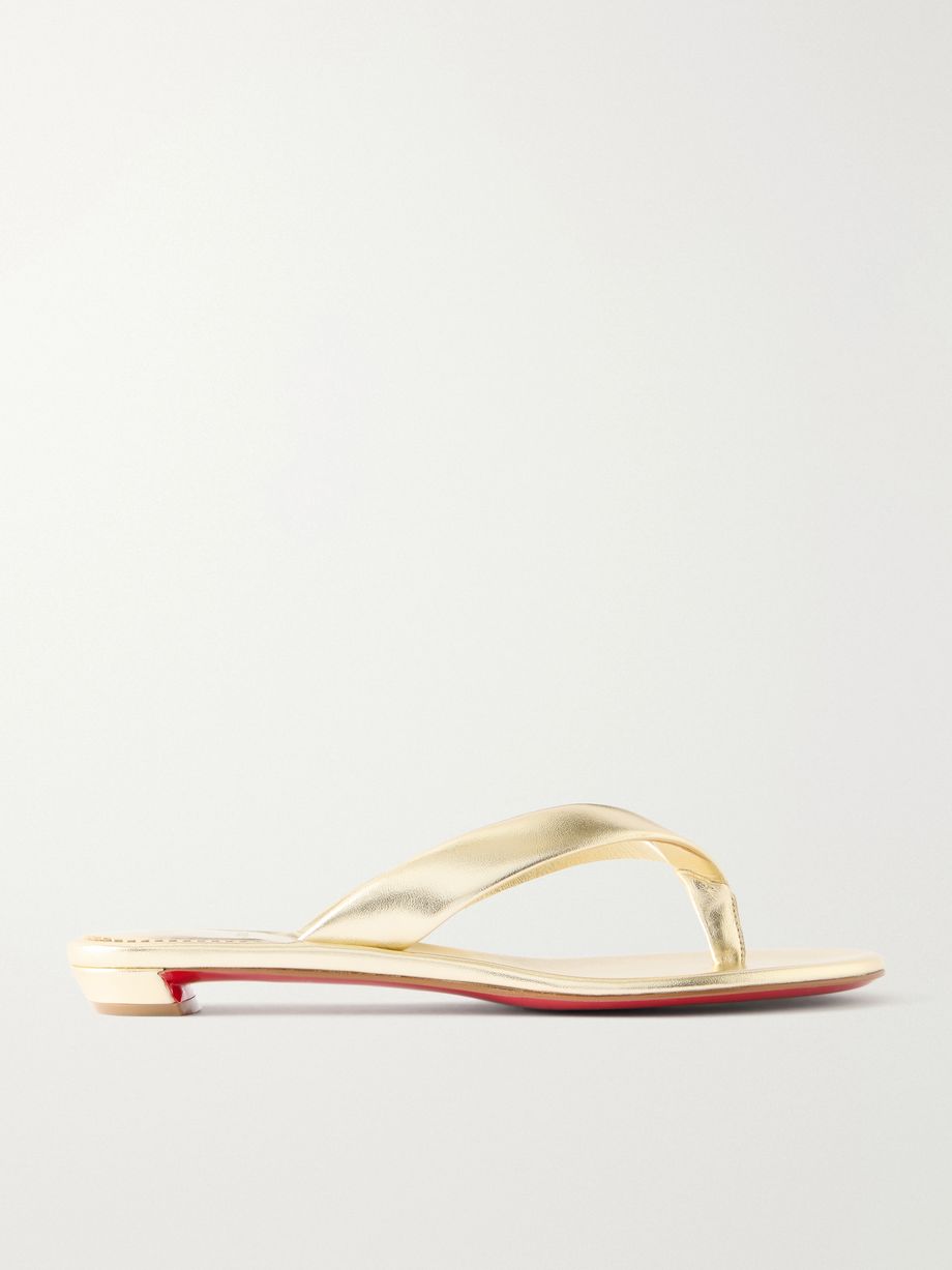 Miss Z metallic leather thong sandals