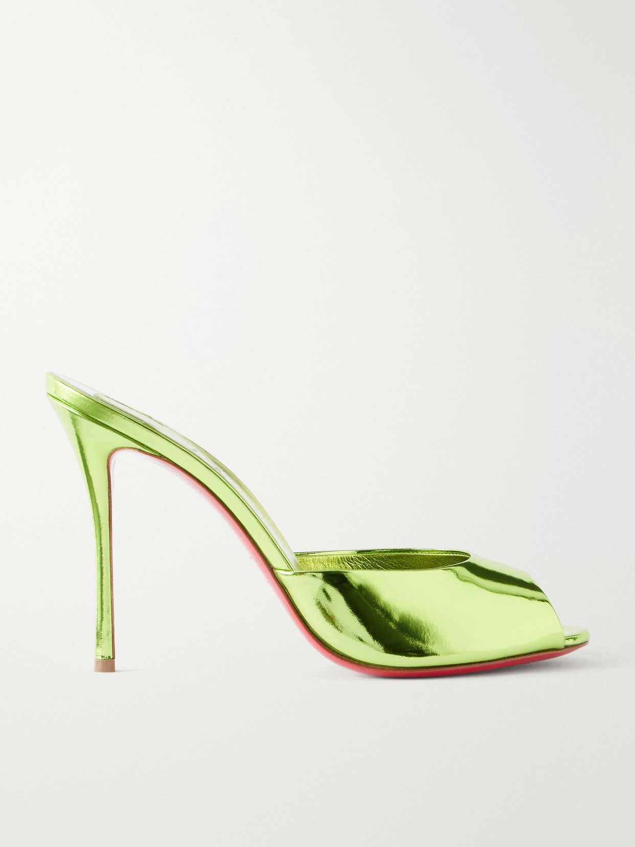 Christian Louboutin - Me Dolly 100 Metallic Leather Mules - Green