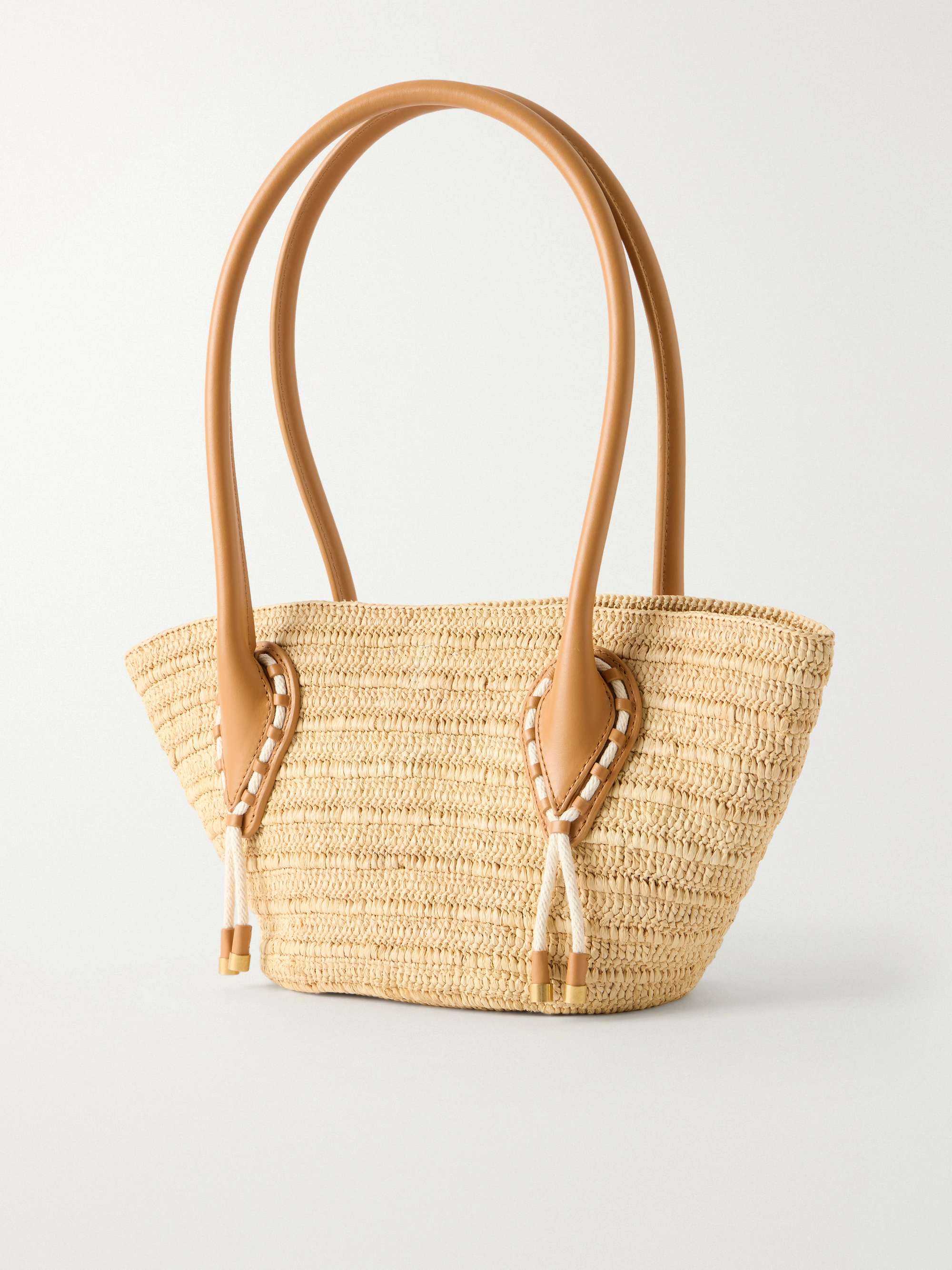 CHRISTIAN LOUBOUTIN Venus embellished leather-trimmed raffia tote