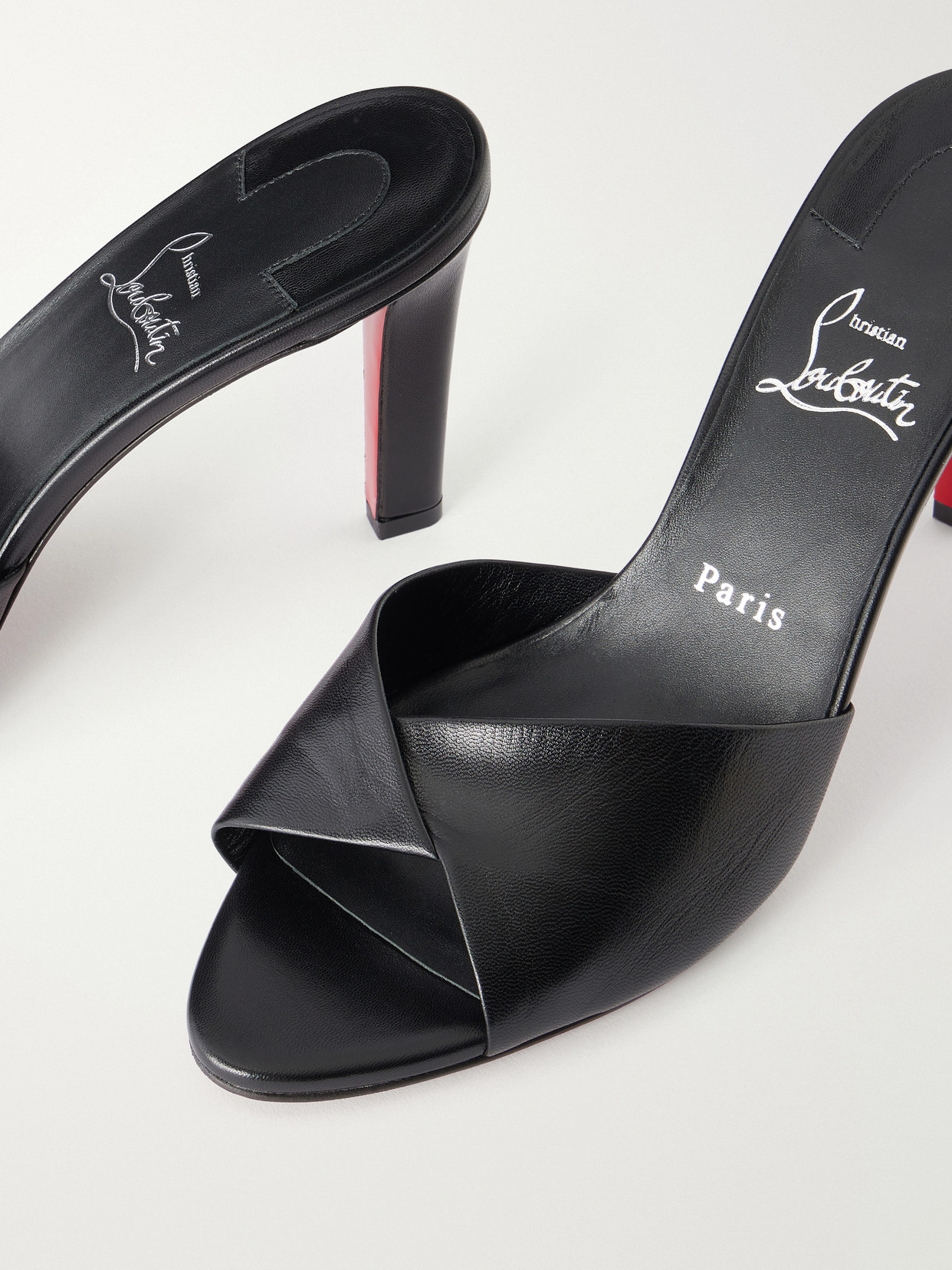 Christian Louboutin Fanny Slide Leather Heeled Mules 85 In Black