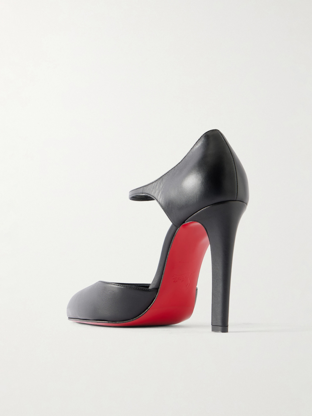 Christian Louboutin 100mm Fanny Demie Leather Ankle-strap Pumps In Black