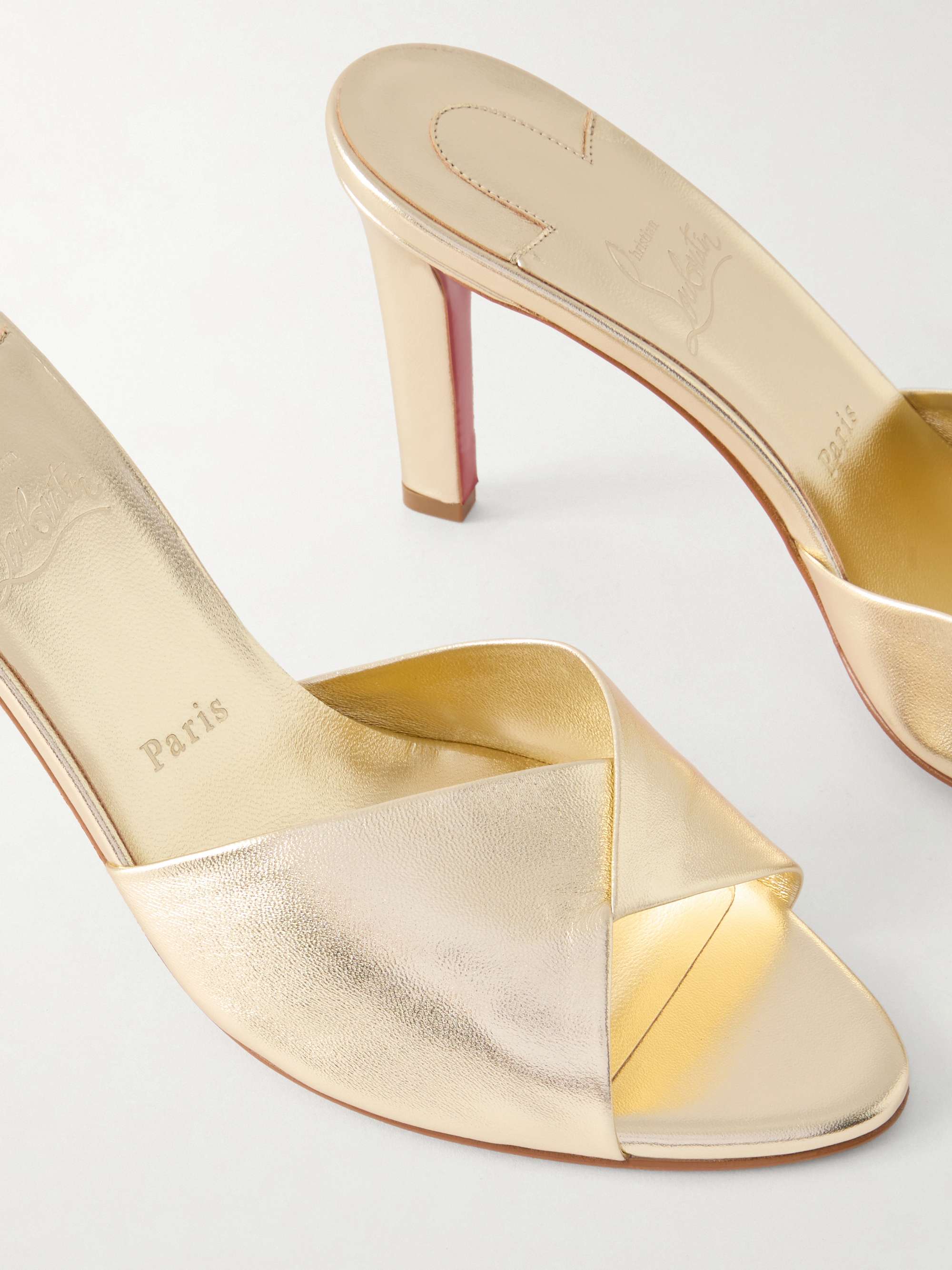 CHRISTIAN LOUBOUTIN Fanny 85 metallic leather sandals | NET-A-PORTER