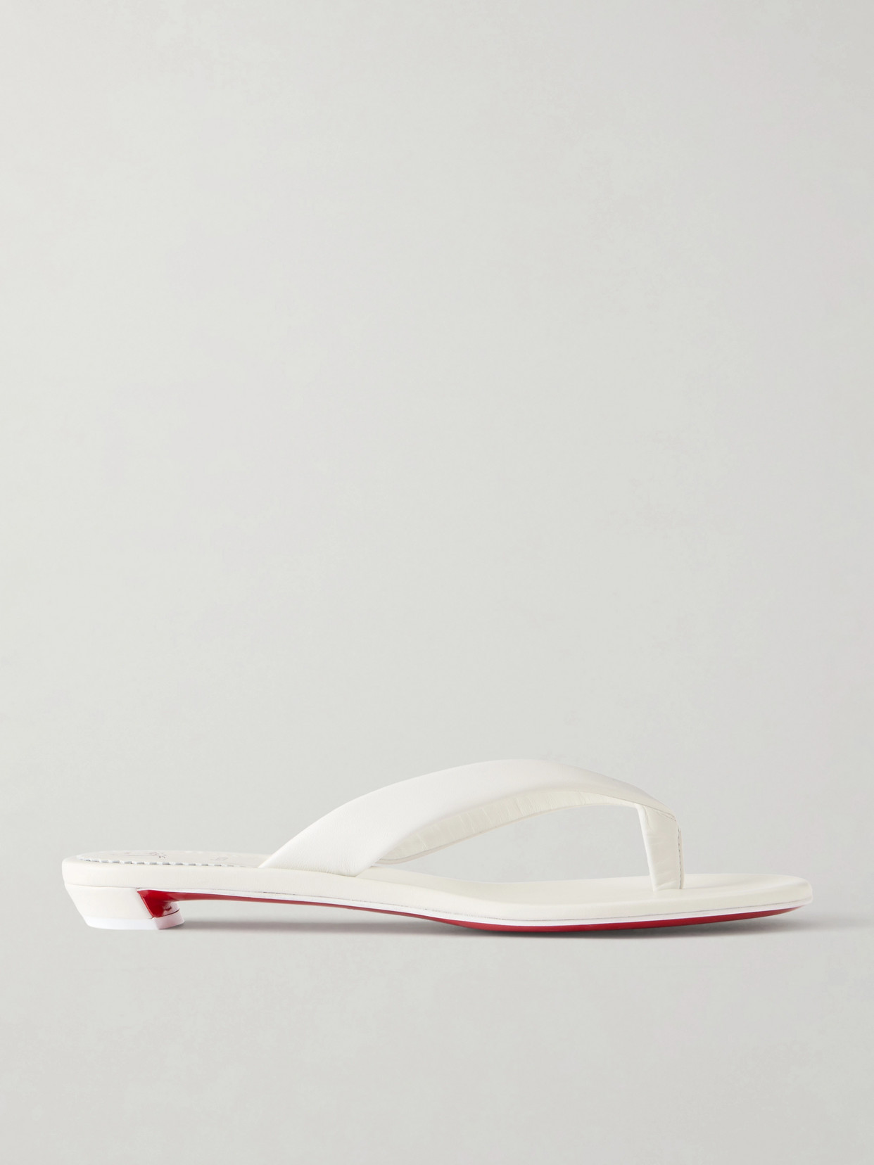 Christian Louboutin - Miss Z Leather Thong Sandals - White