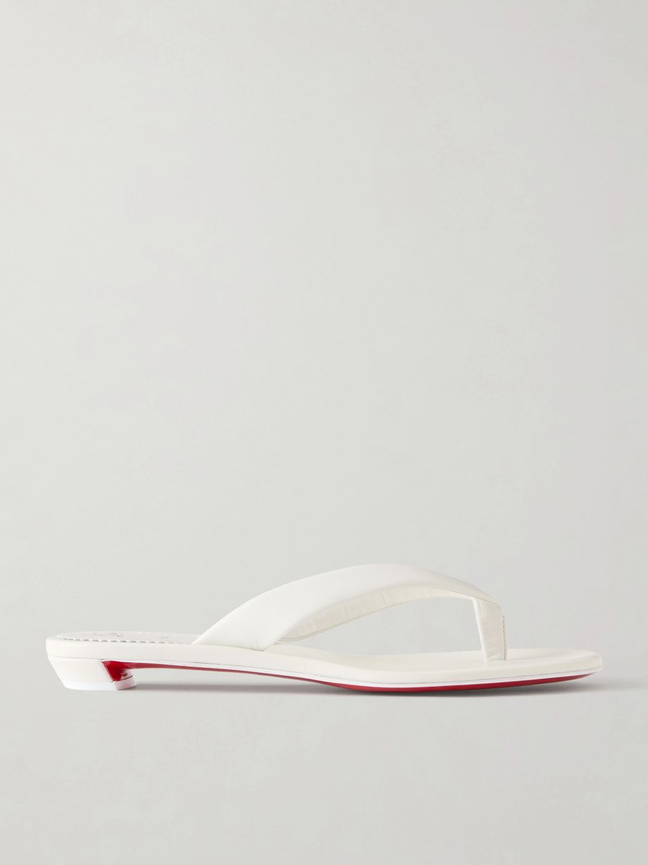 Miss Z metallic leather thong sandals