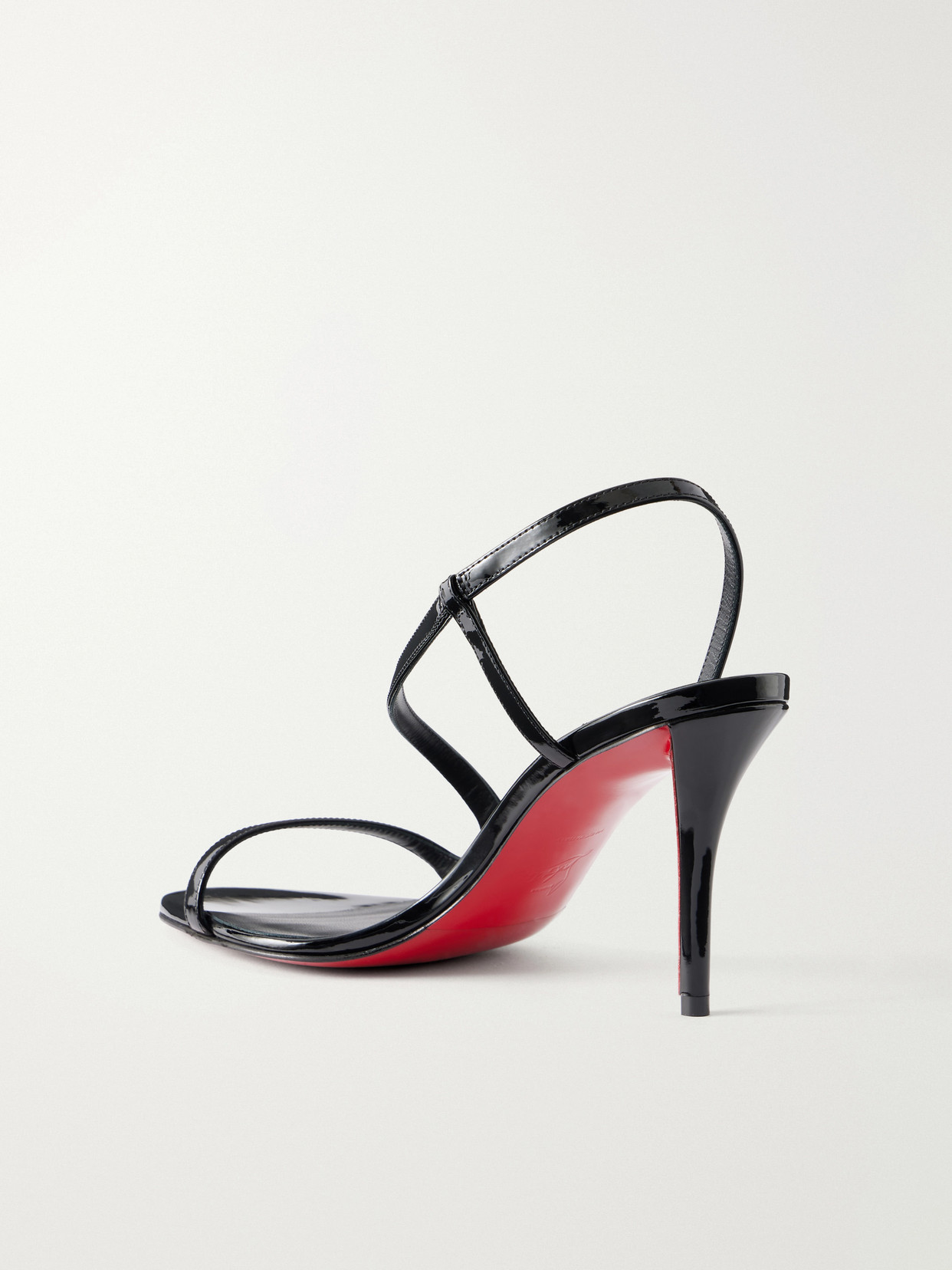 Christian Louboutin 100mm Pink Z Leather Slingback Heeled Sandals In Black
