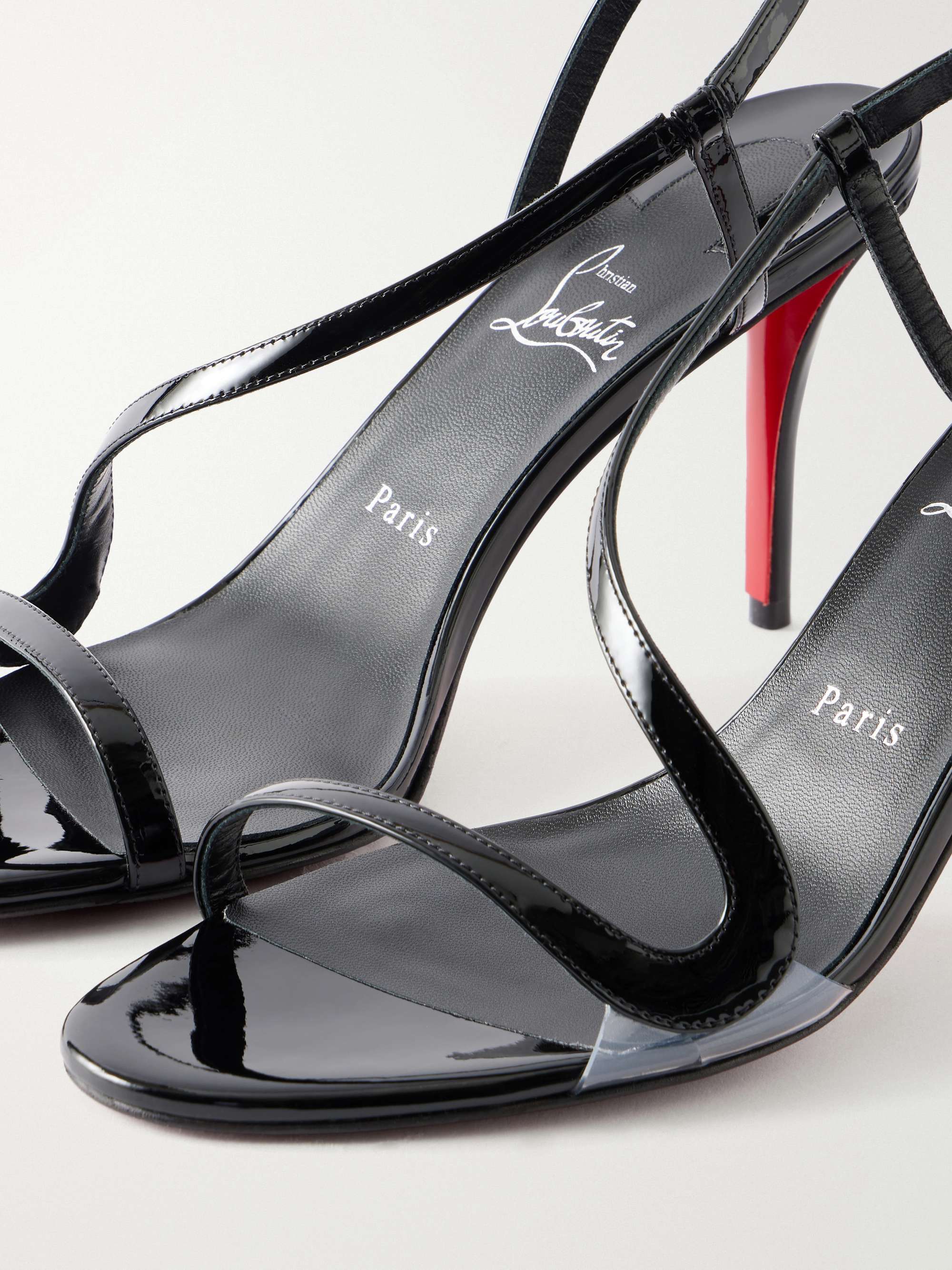 CHRISTIAN LOUBOUTIN Rosa Z 80 PVC-trimmed patent-leather sandals