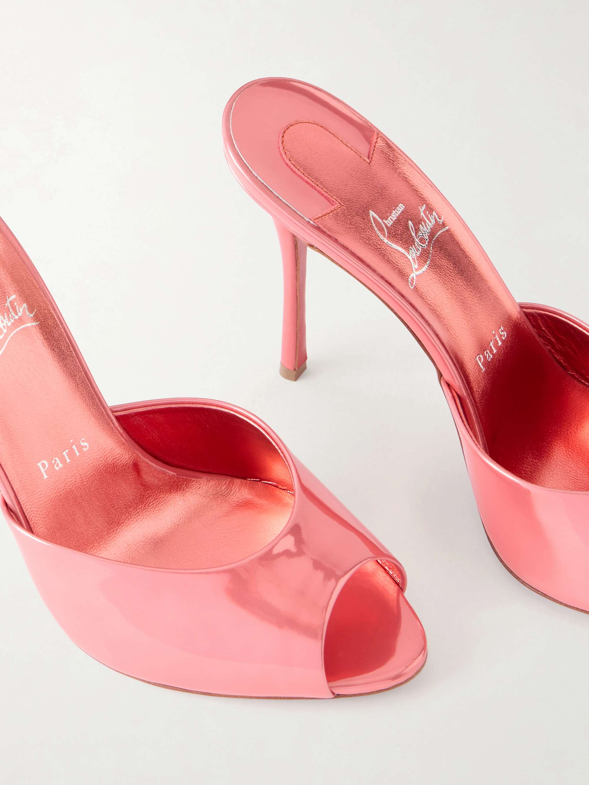 CHRISTIAN LOUBOUTIN Me Dolly 100 mirrored-leather mules | NET-A-PORTER