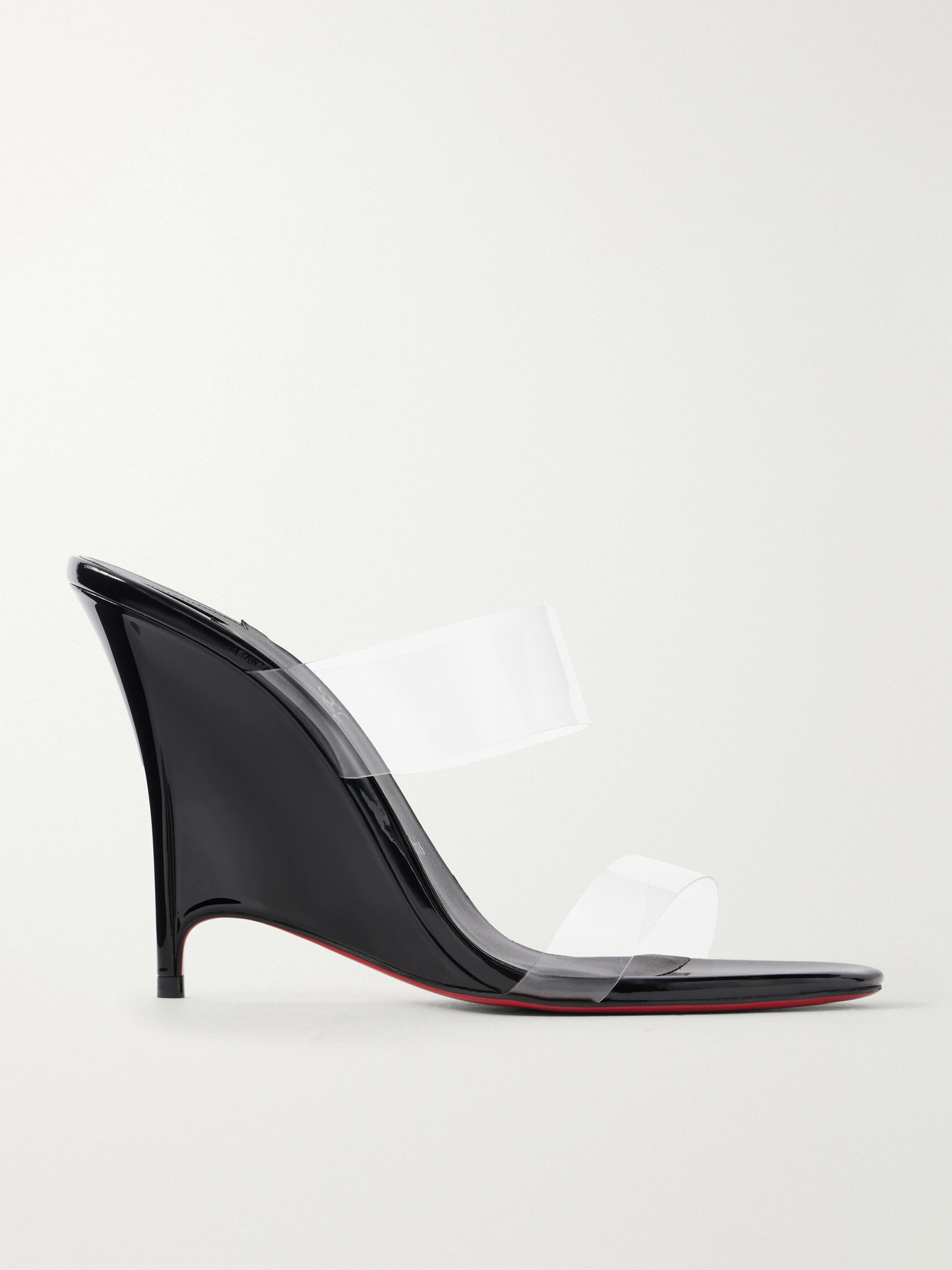 Christian Louboutin Solo Zee 100 Tpu Wedge Sandals In Black