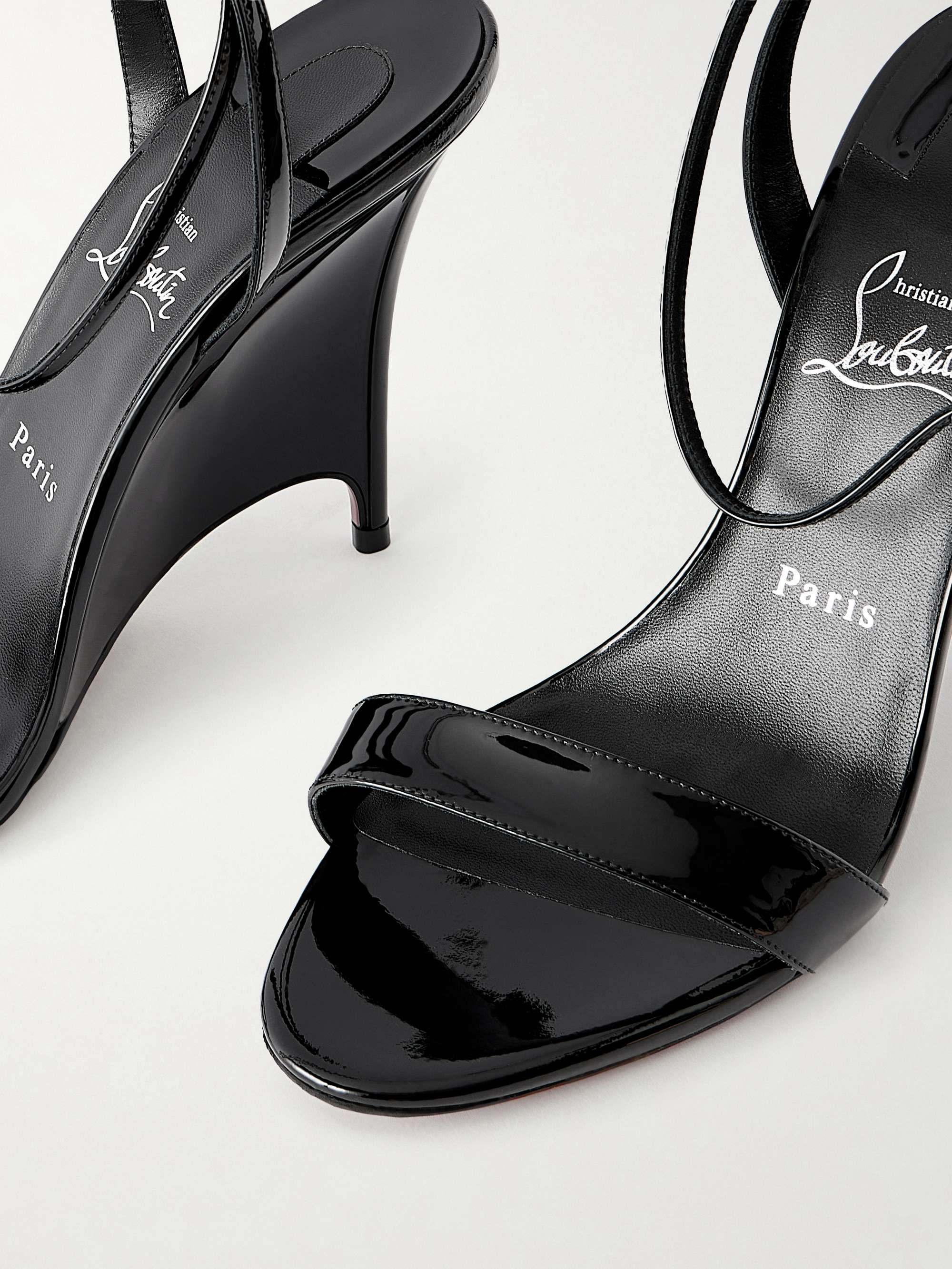 CHRISTIAN LOUBOUTIN Zeezeenella 110 patent-leather wedge sandals