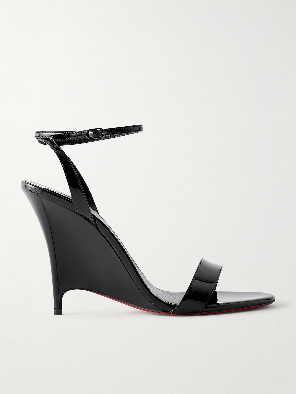 Christian Louboutin - Zeezeenella 110 Patent-leather Wedge Sandals - Black