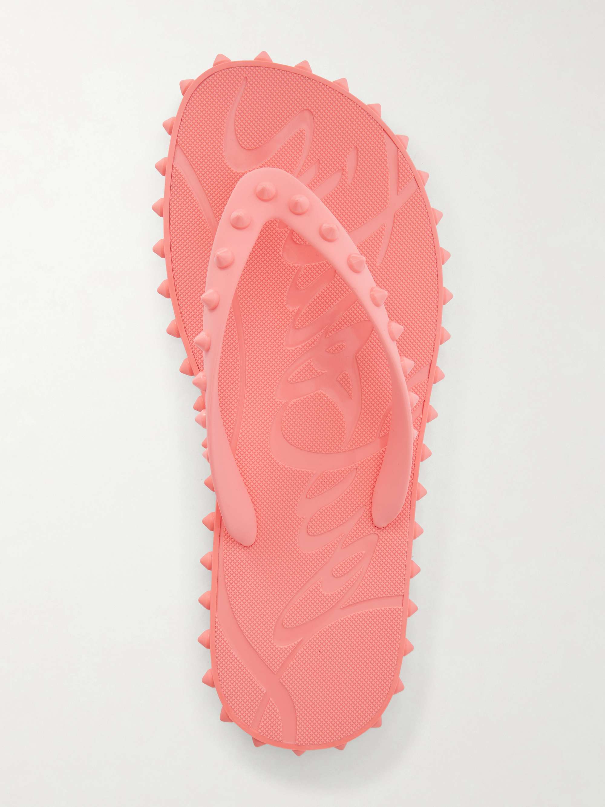 CHRISTIAN LOUBOUTIN Super Loubi studded rubber flip flops | NET-A