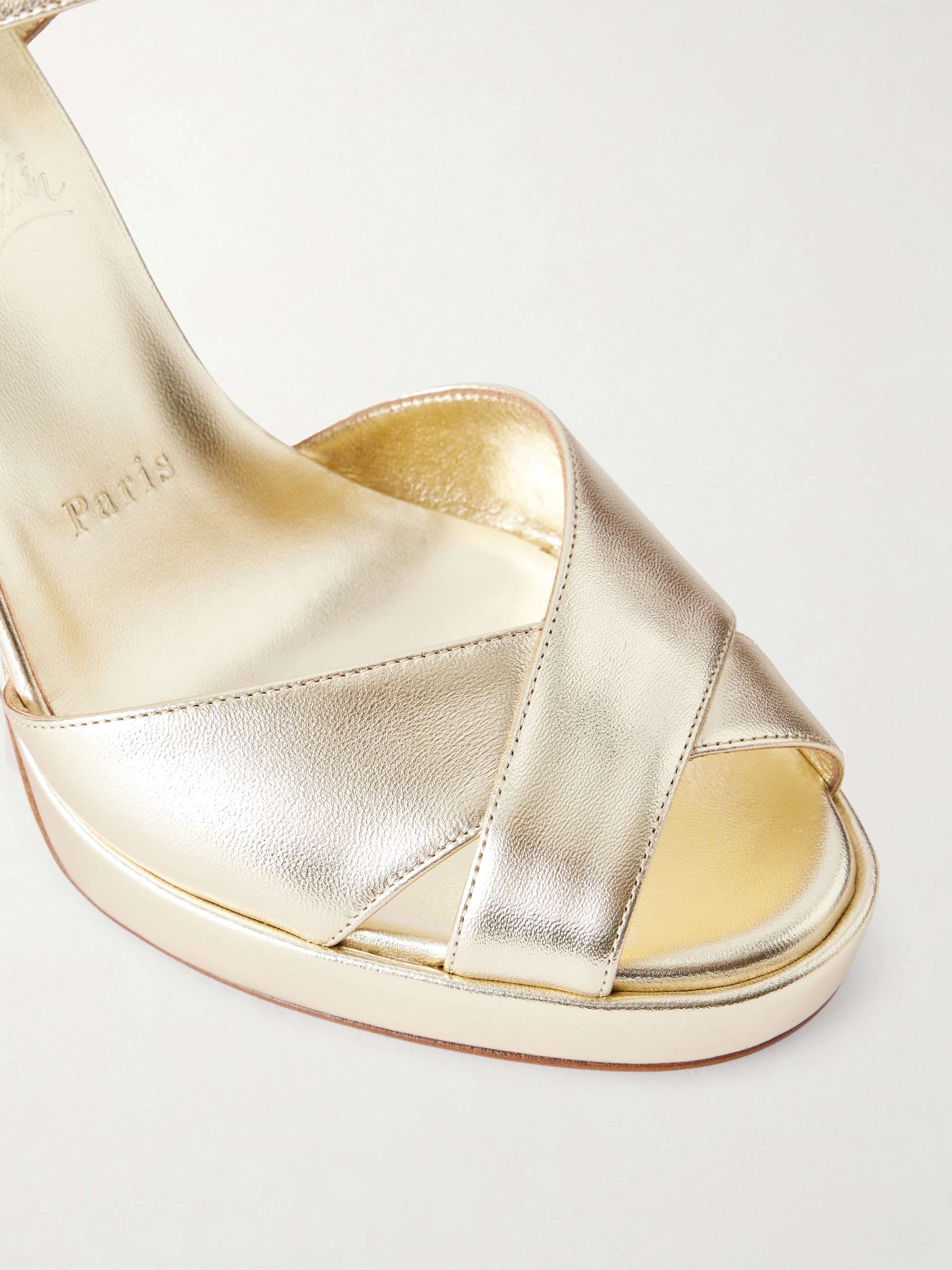 CHRISTIAN LOUBOUTIN Cora 100 leather platform sandals | NET-A-PORTER