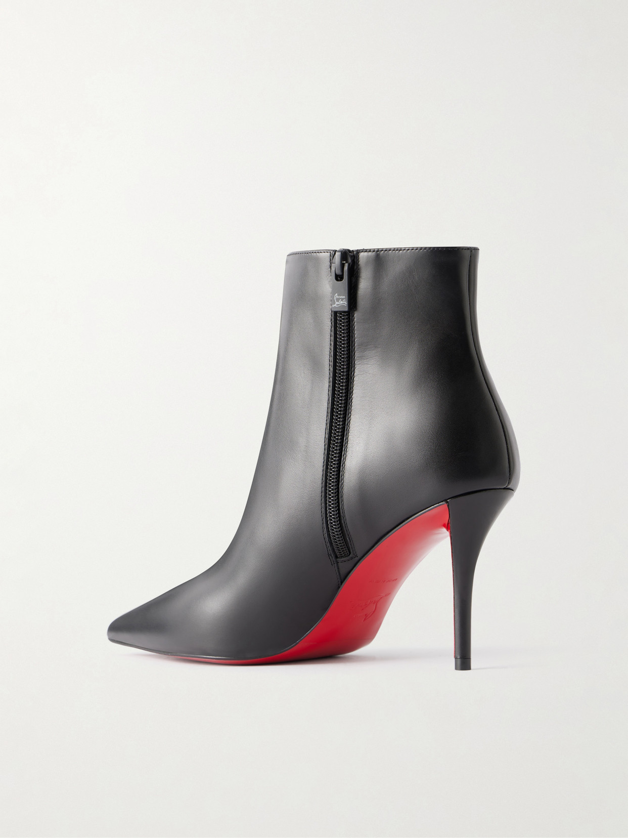 Christian Louboutin So Apostropha Suede Red Sole Stiletto Booties In Black