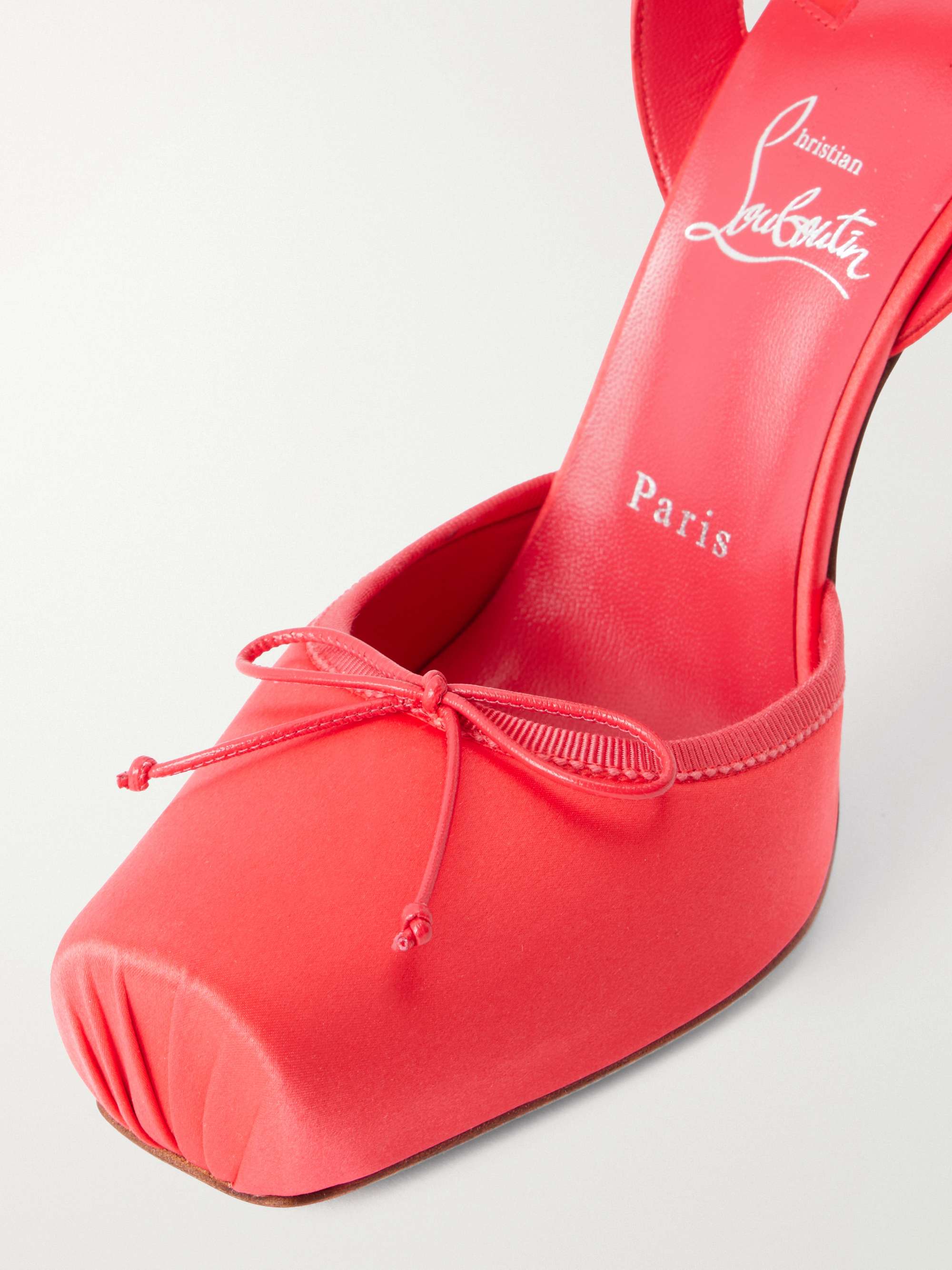 CHRISTIAN LOUBOUTIN Cassia lace up 100 crepe satin squared toe