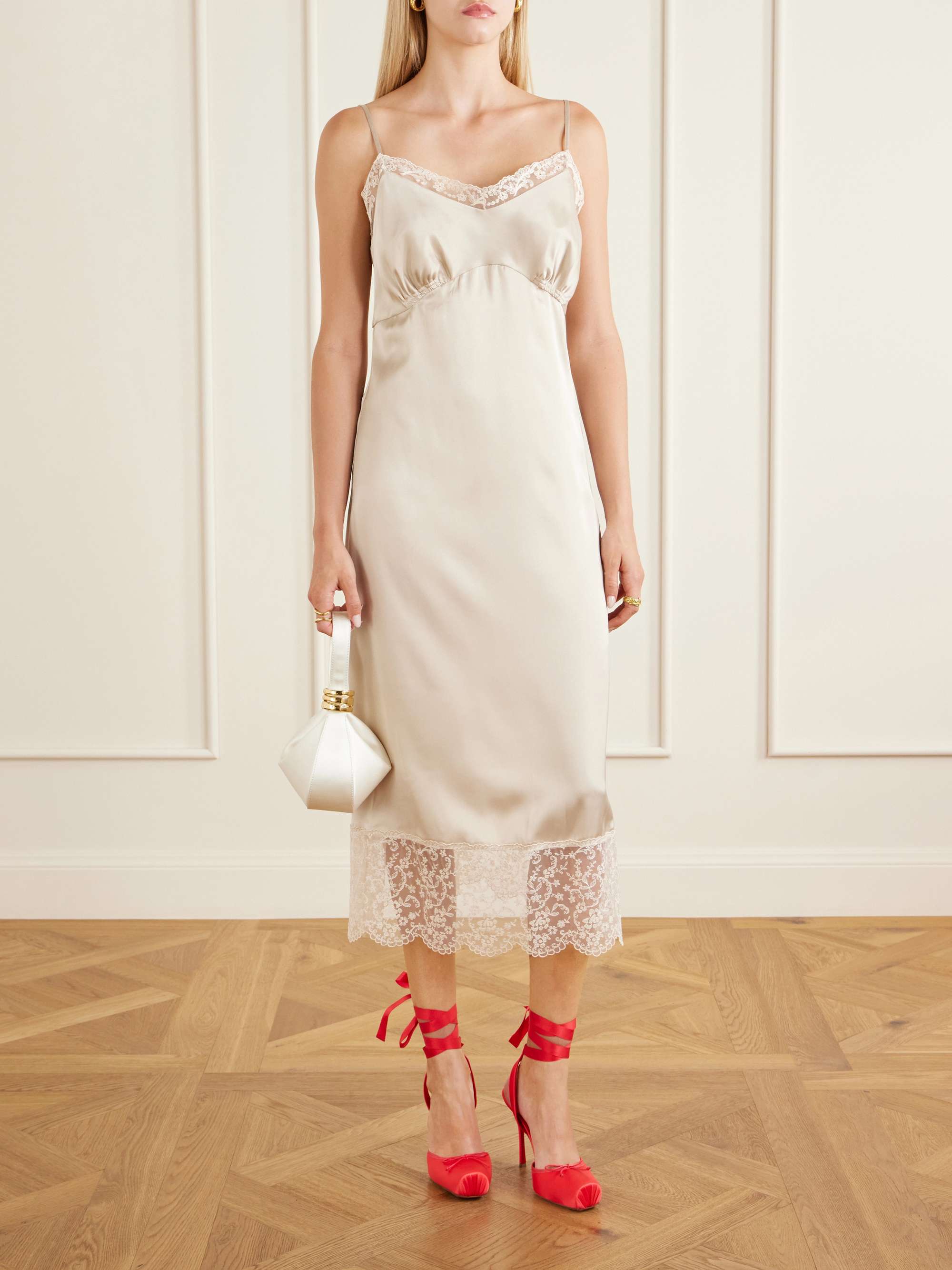 CHRISTIAN LOUBOUTIN Cassia lace up 100 crepe satin squared toe
