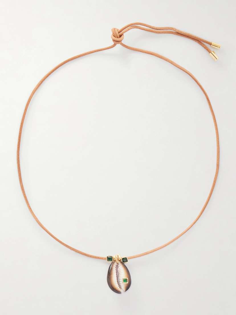 Martha Calvo Raya Suede Beaded Necklace