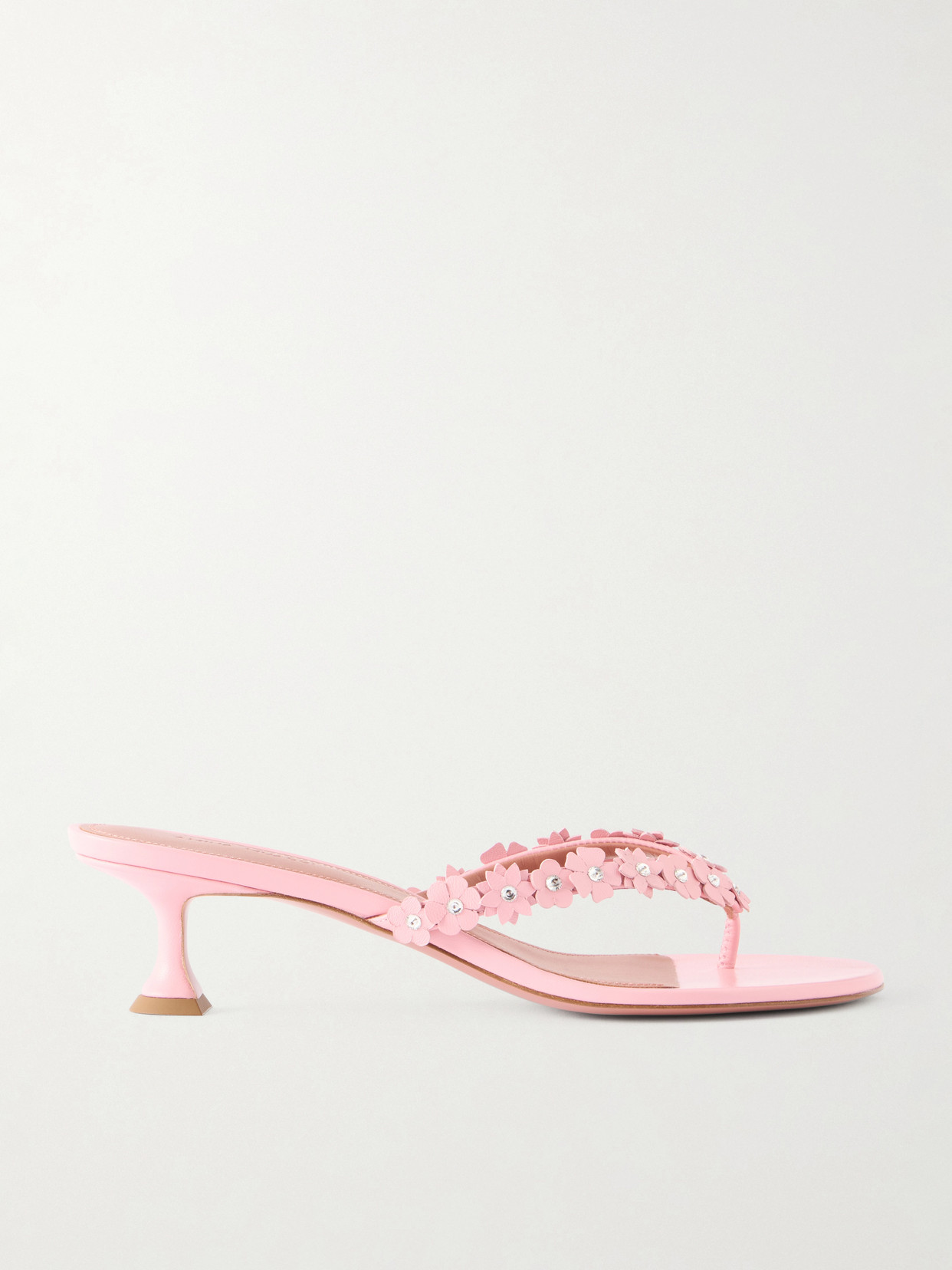 Amina Muaddi Janis 45 Crystal-embellished Leather Thong Sandals In Animal Print