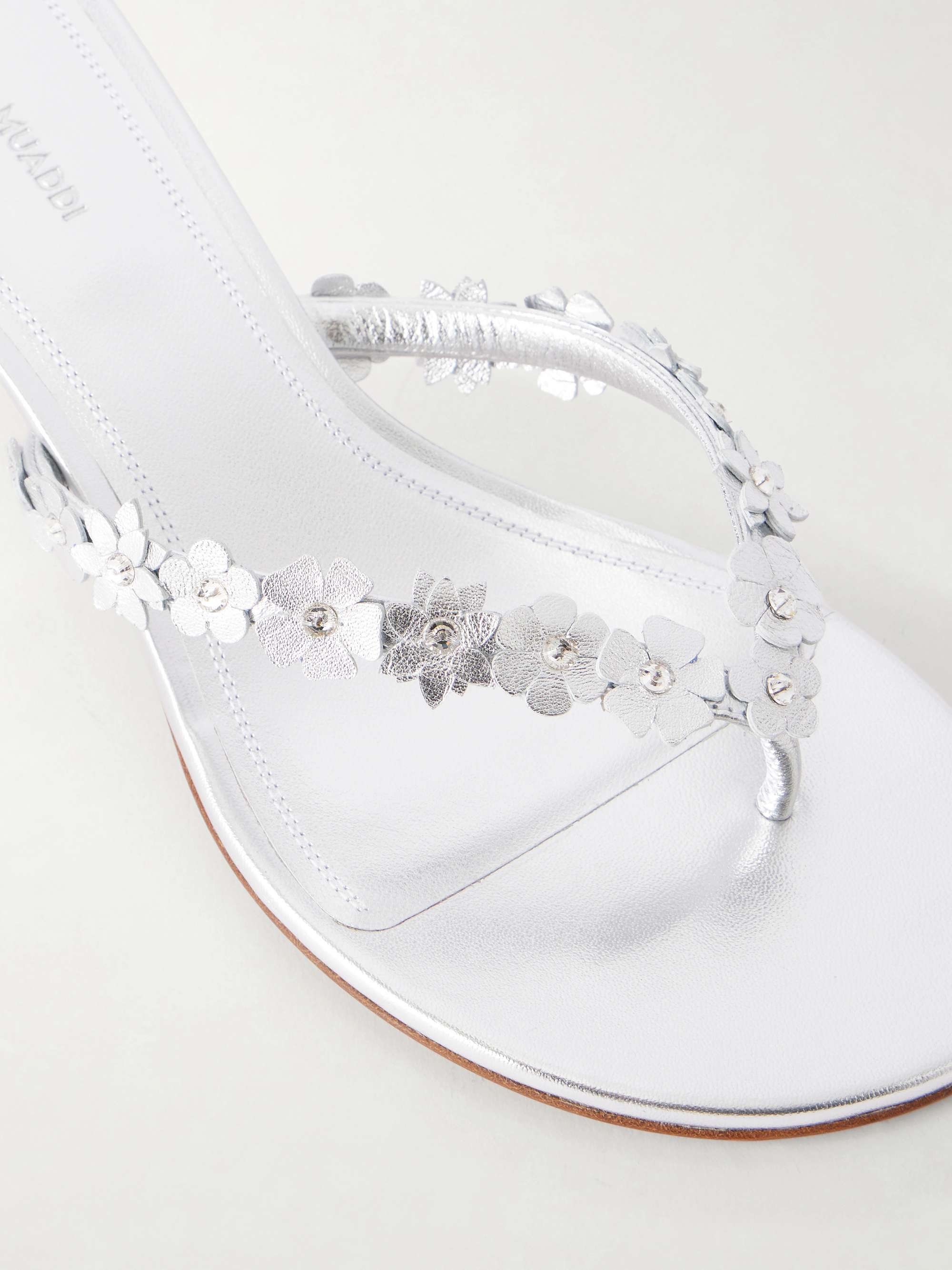 AMINA MUADDI Janis 45 crystal-embellished leather thong sandals