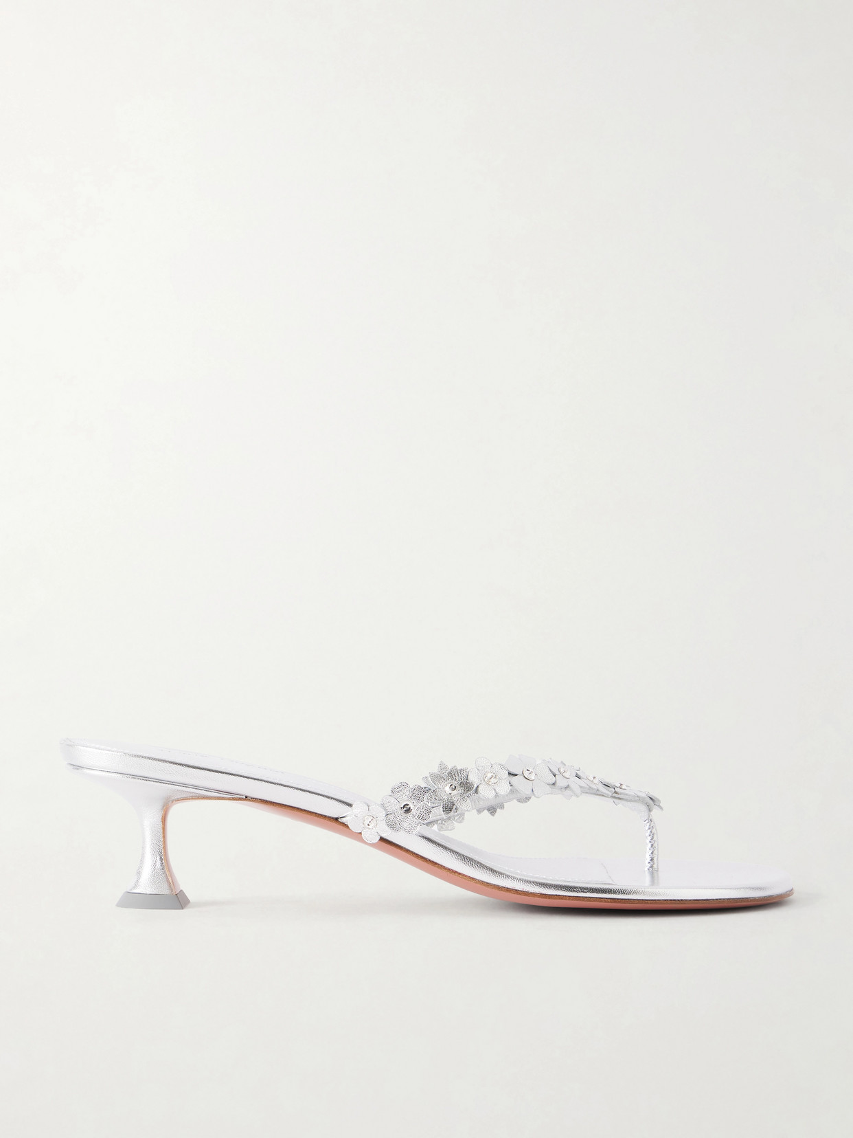 Amina Muaddi Janis 45 Crystal-embellished Leather Thong Sandals In White