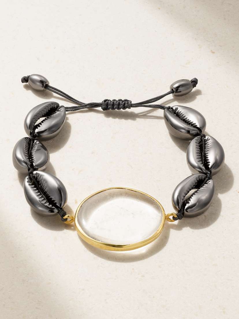 TOHUM Concha Gold-plated, Crystal And Shell Bracelet