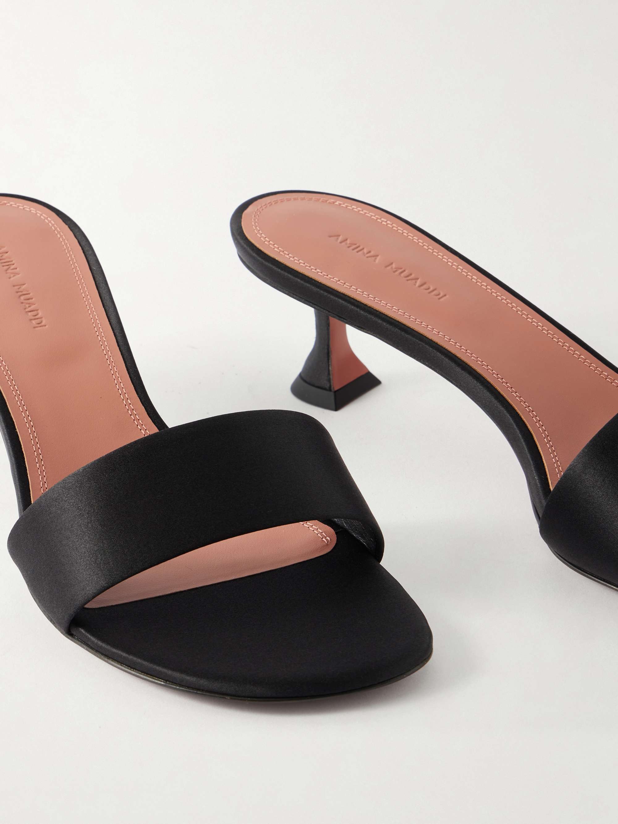 AMINA MUADDI Andreea 45 satin mules | NET-A-PORTER