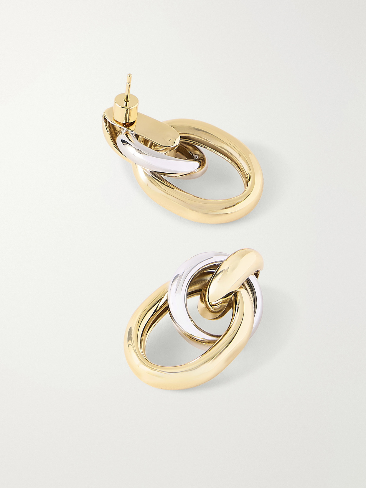 Two Tone Ami Gold And Rhodium-Plated Earrings