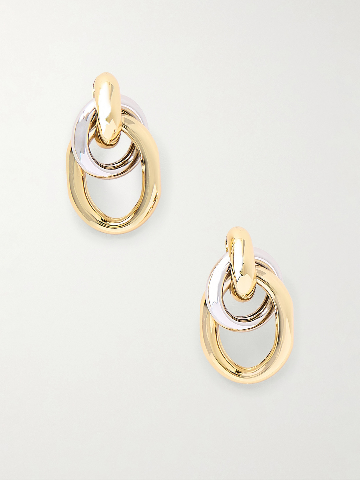 Martha Calvo Two Tone Ami Gold And Rhodium-plated Earrings