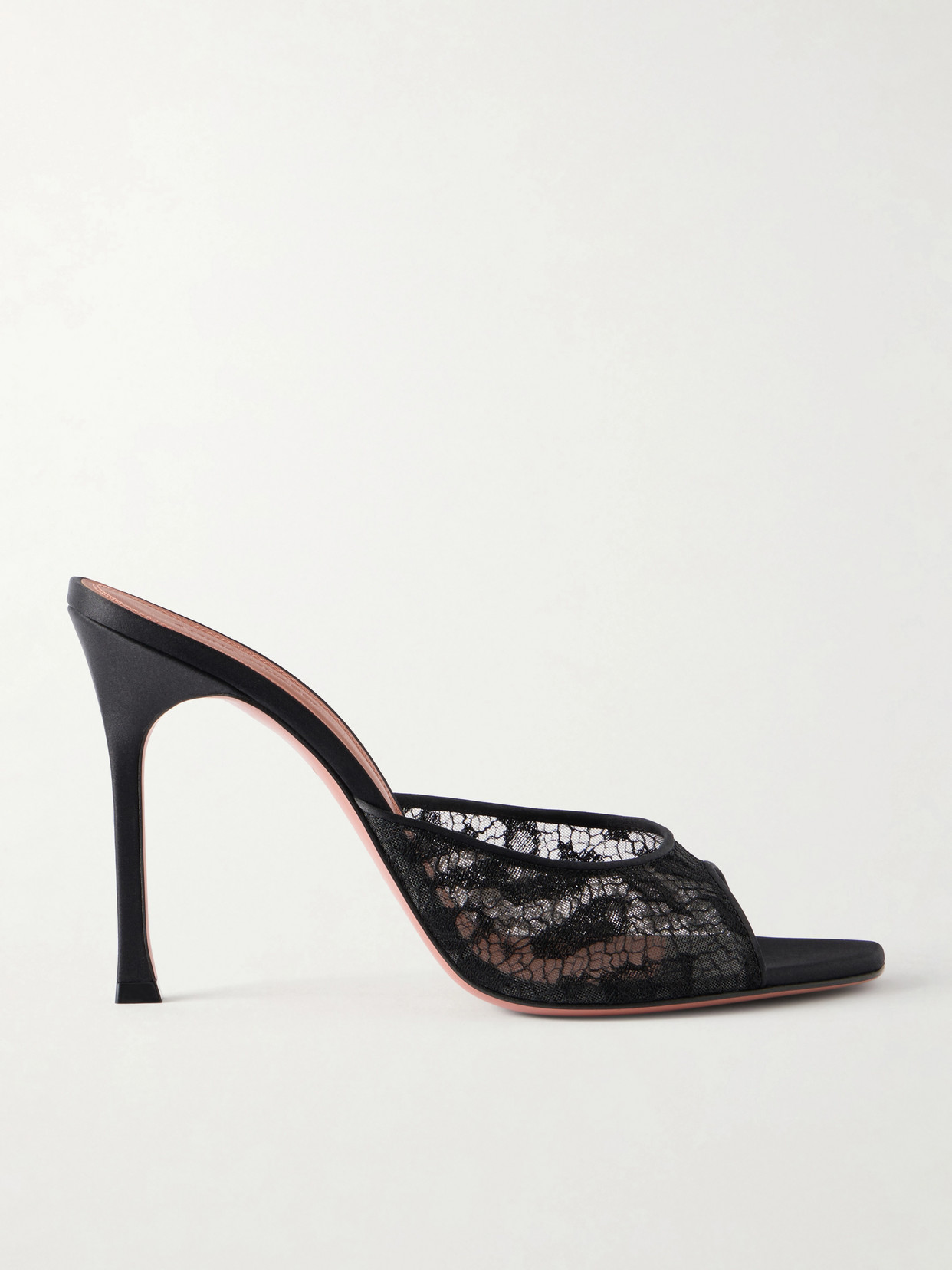 Amina Muaddi Alexa 105 Lace Mules In Black