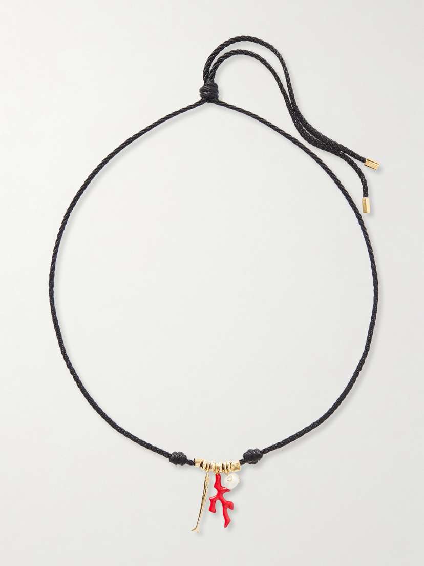 Martha Calvo Sardina Gold-plated, Pearl And Silk Necklace