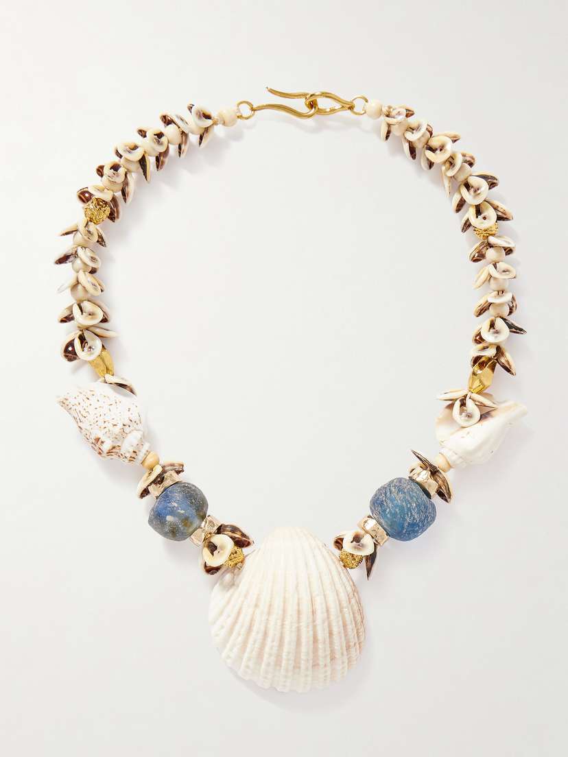 TOHUM Samsara Gold-plated Stone And Shell Necklace