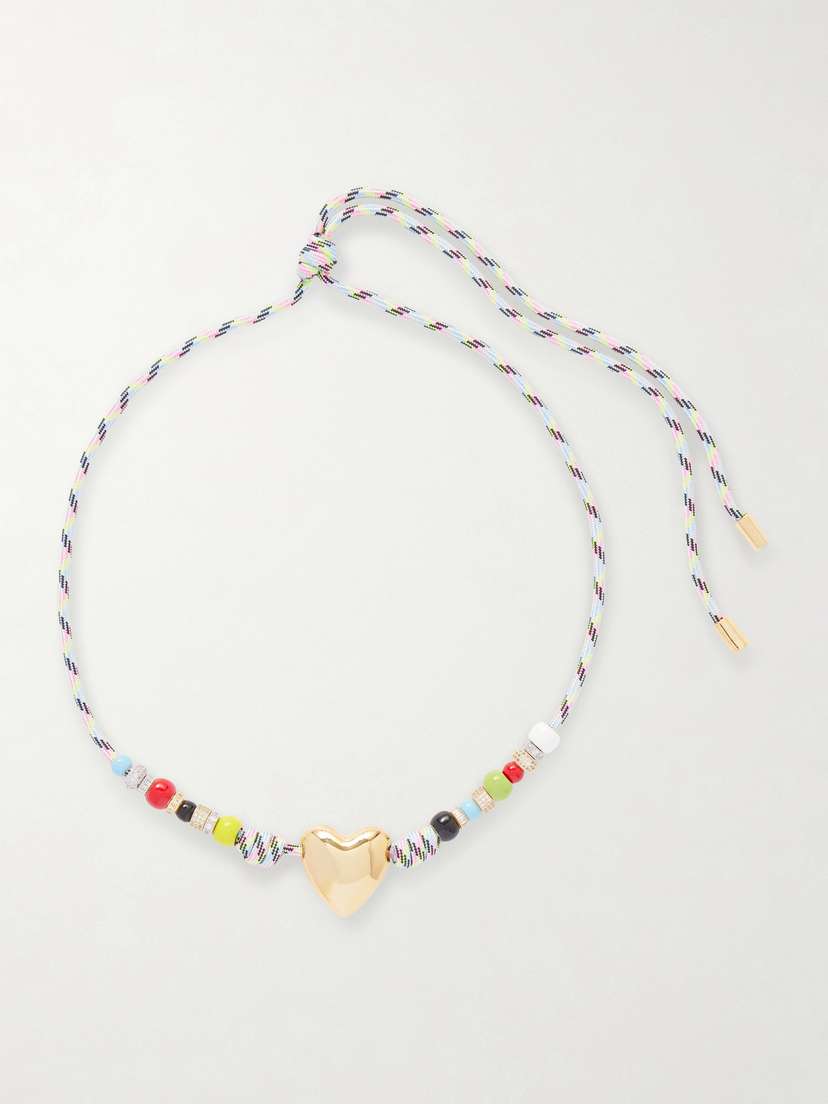 Martha Calvo Amor Wrap Gold-plated And Cord Beaded Necklace