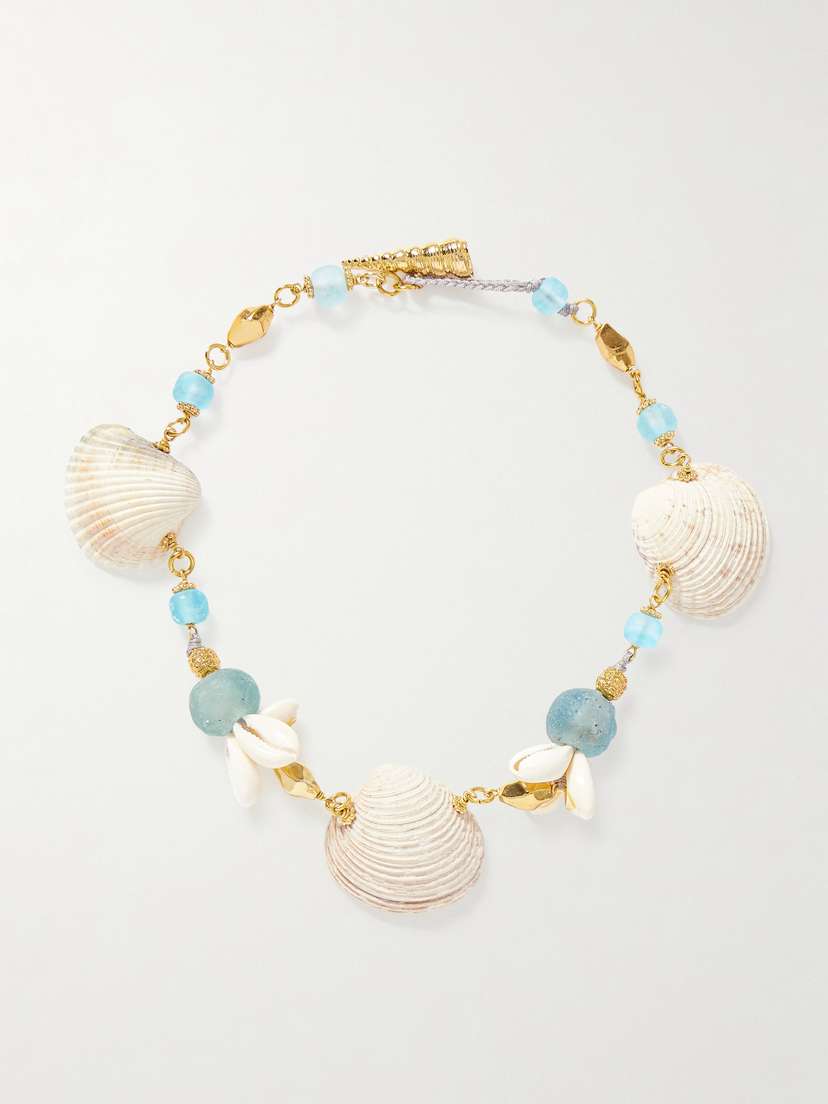TOHUM Samsara Gold-plated, Stone And Shell Necklace