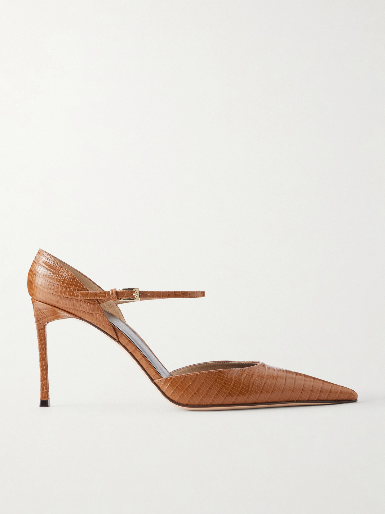 Tom Ford Tejus Snake-effect Leather Pumps In Brown