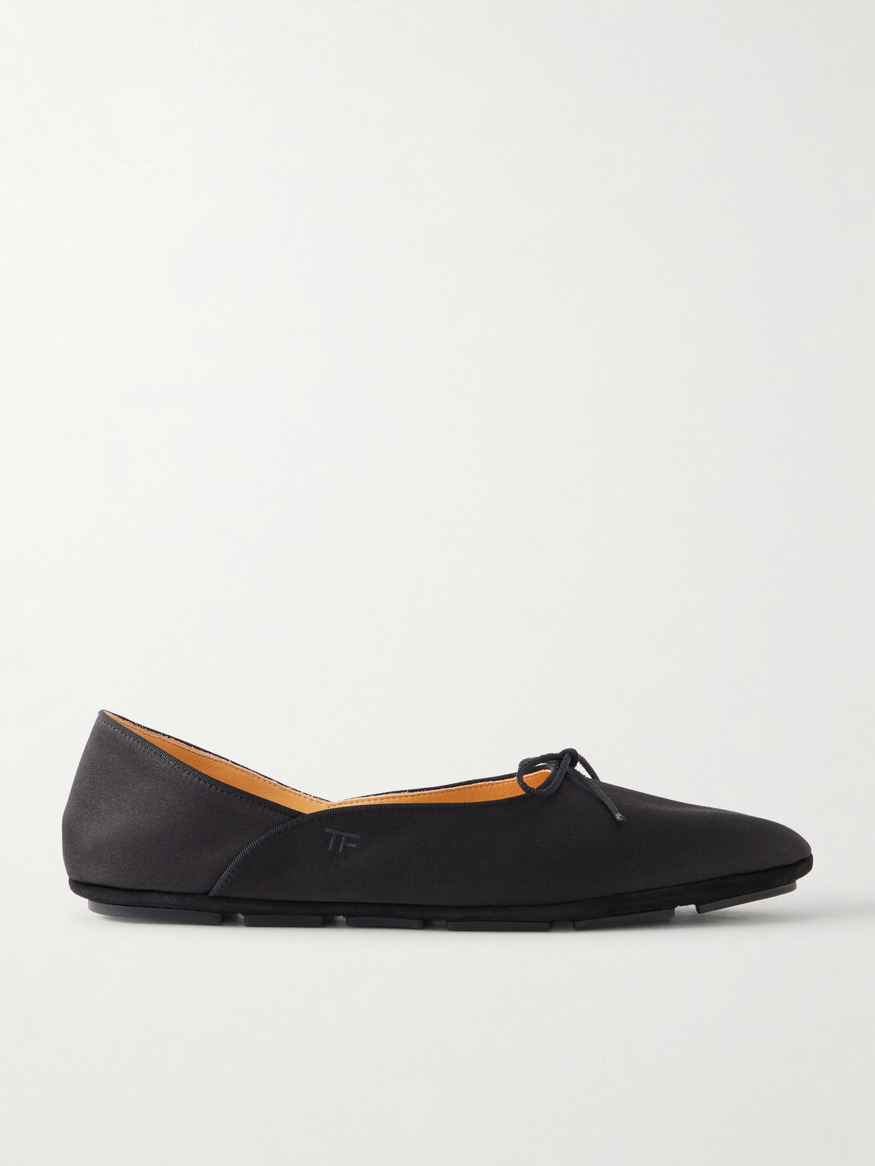 Tom Ford Satin Ballet Flats In Black