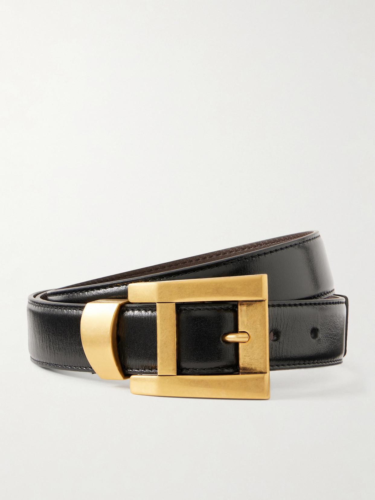 Versace Leather Belt In Black