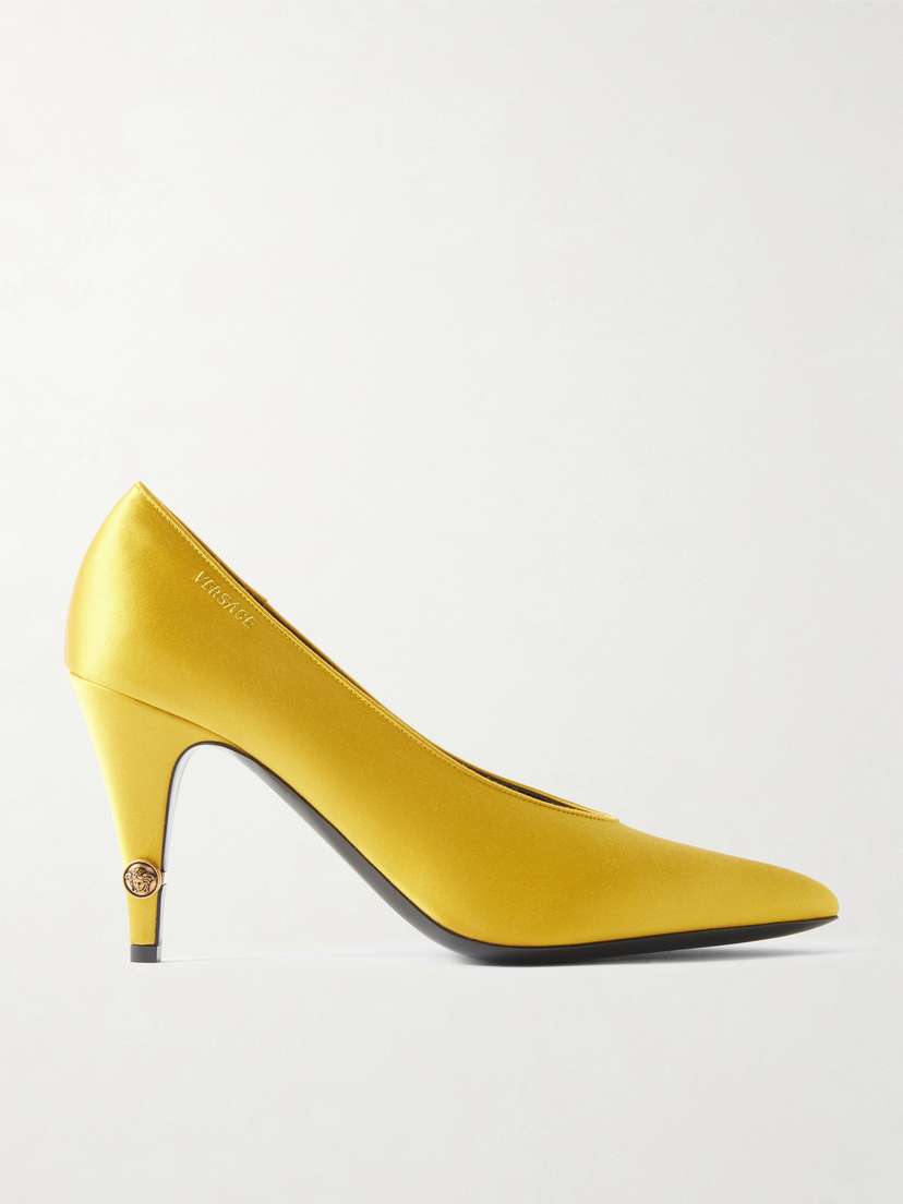 Versace Gianni Embroidered Embellished Satin Pumps