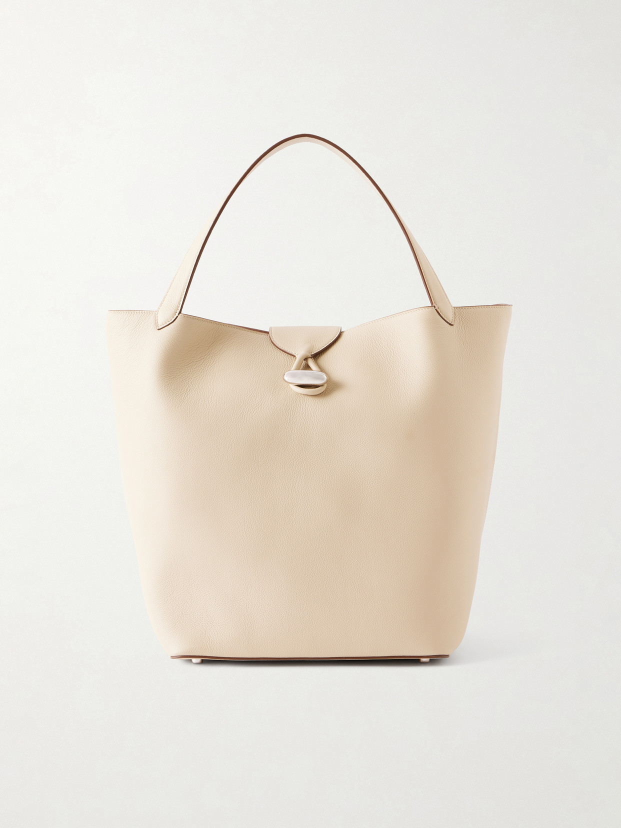Savette The Anello Leather Tote In Neutral