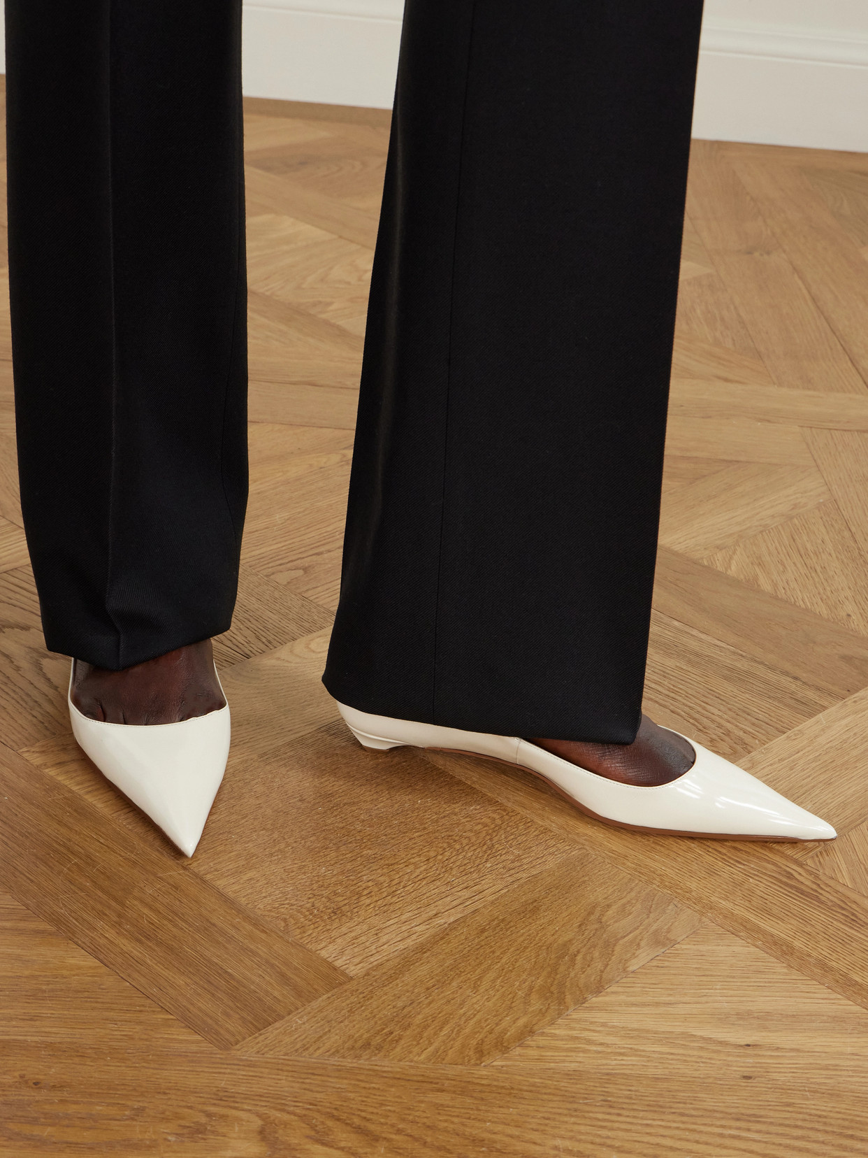 Patent-Leather Point-Toe Ballet Flats