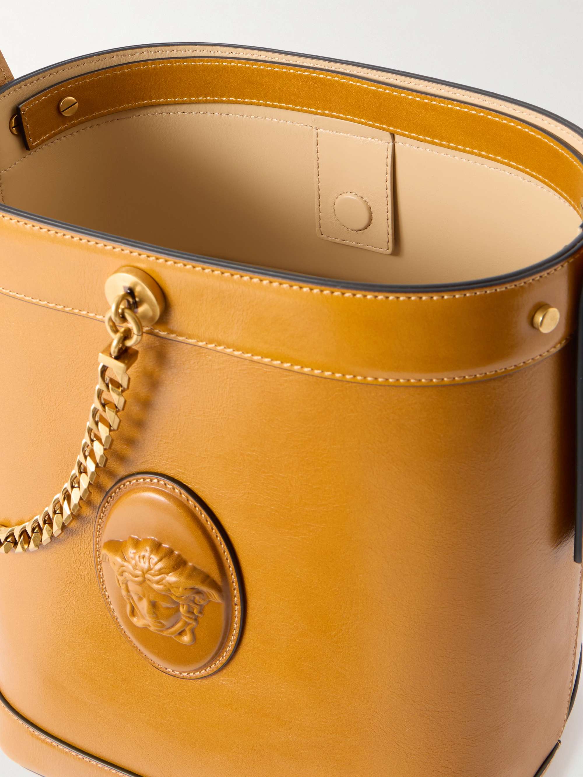 VERSACE Pivot small leather bucket bag | NET-A-PORTER