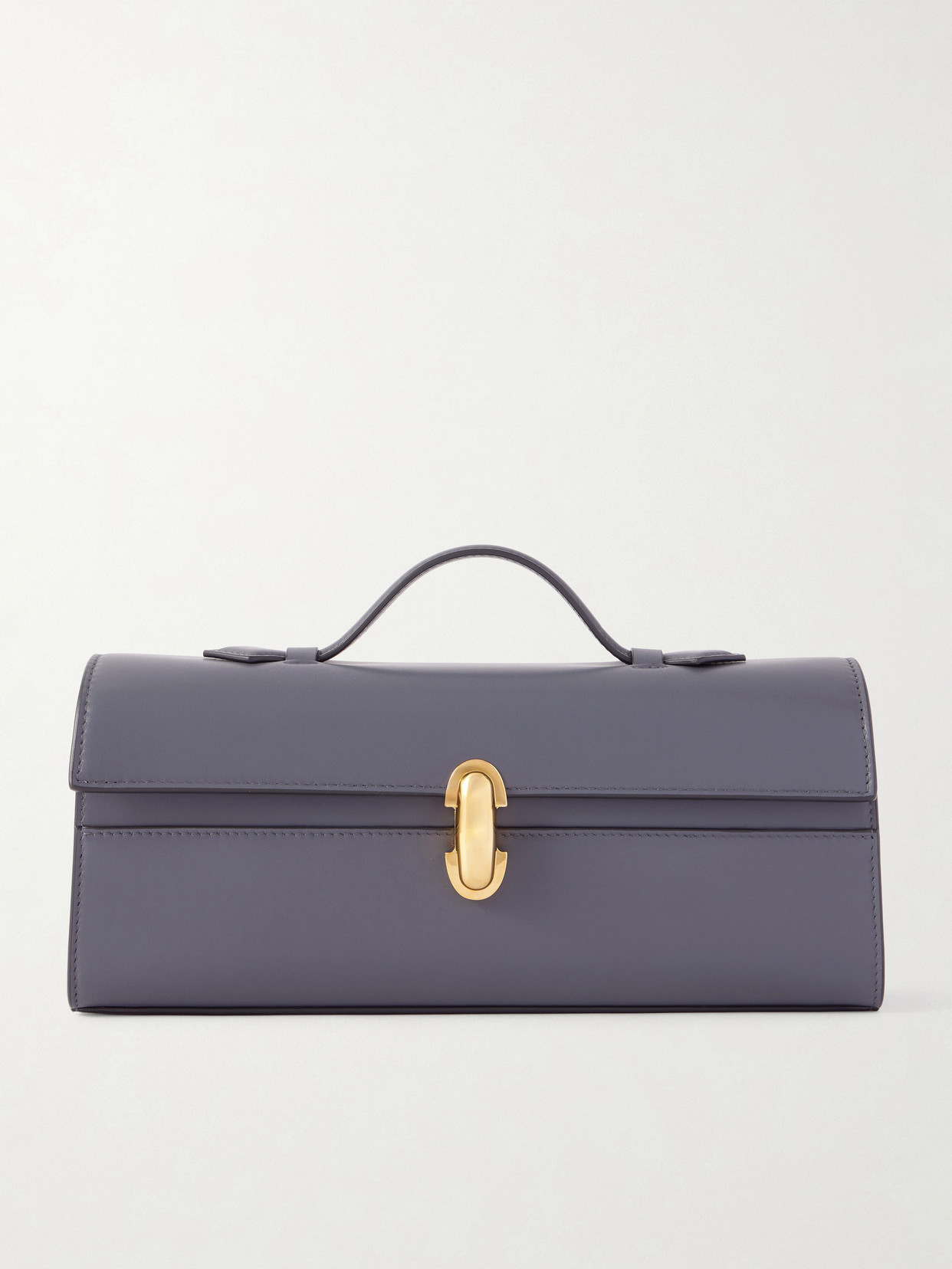 Savette Slim Symmetry Leather Tote In Purple