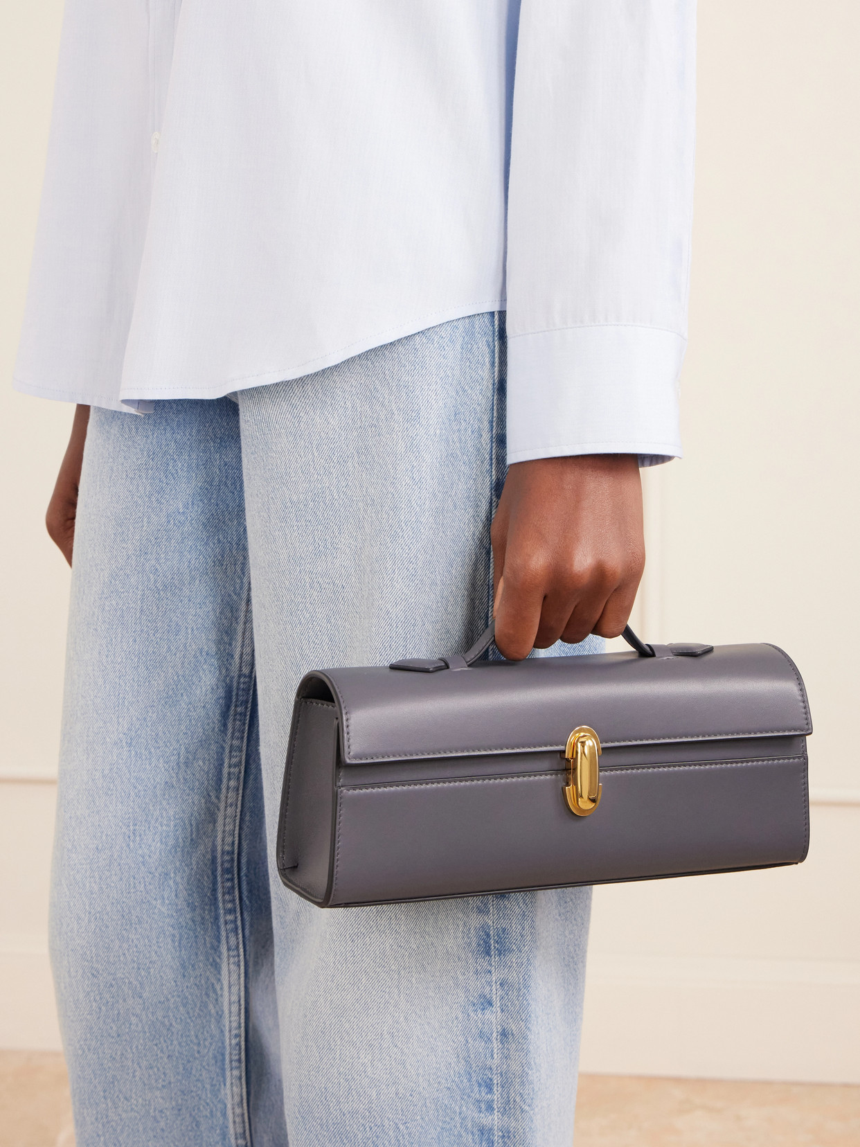 Slim Symmetry Leather Tote