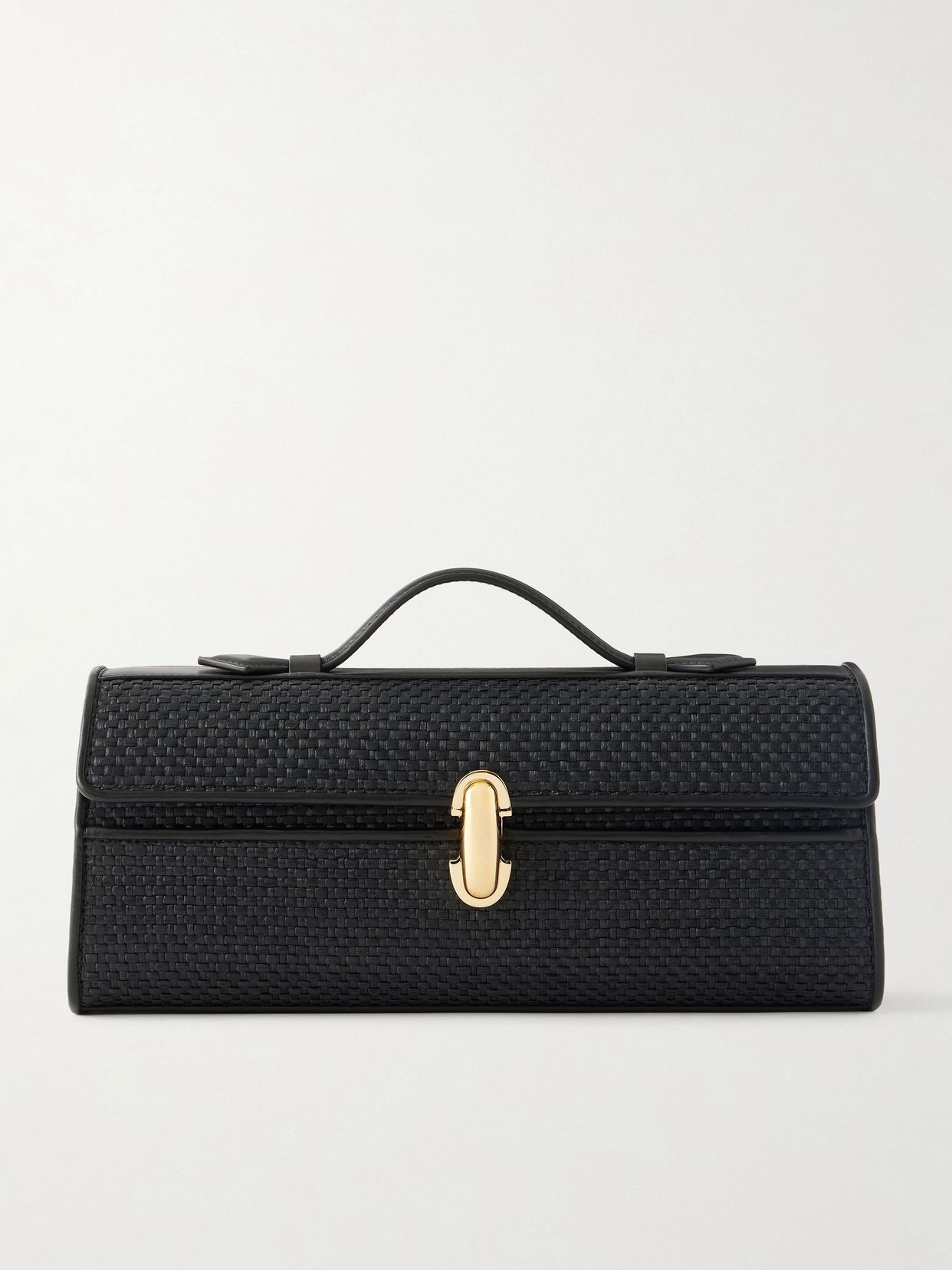 Slim Symmetry woven leather tote